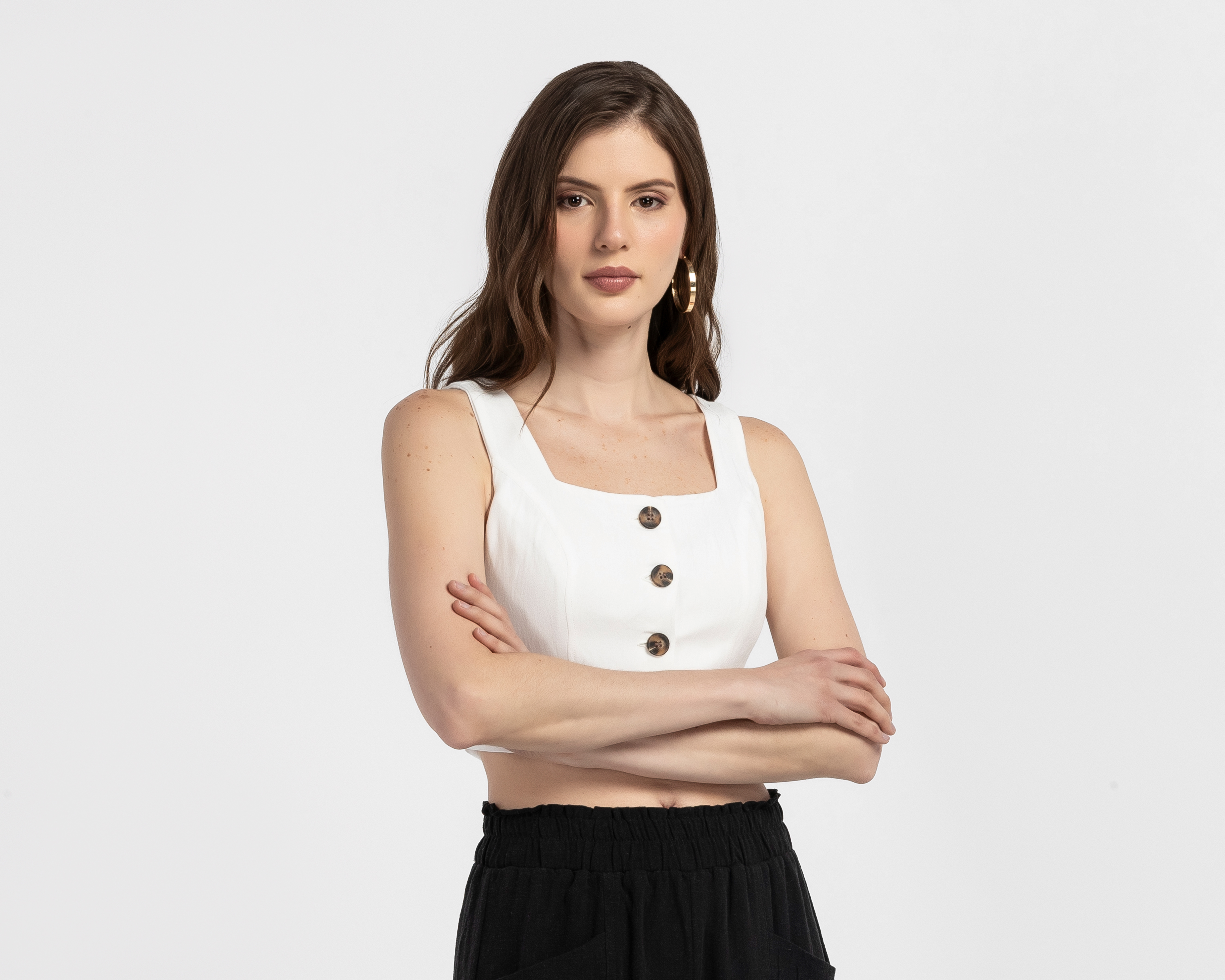 Foto 2 pulgar | Foto 1 | Chaleco con Botones Jennifer Lopez para Mujer