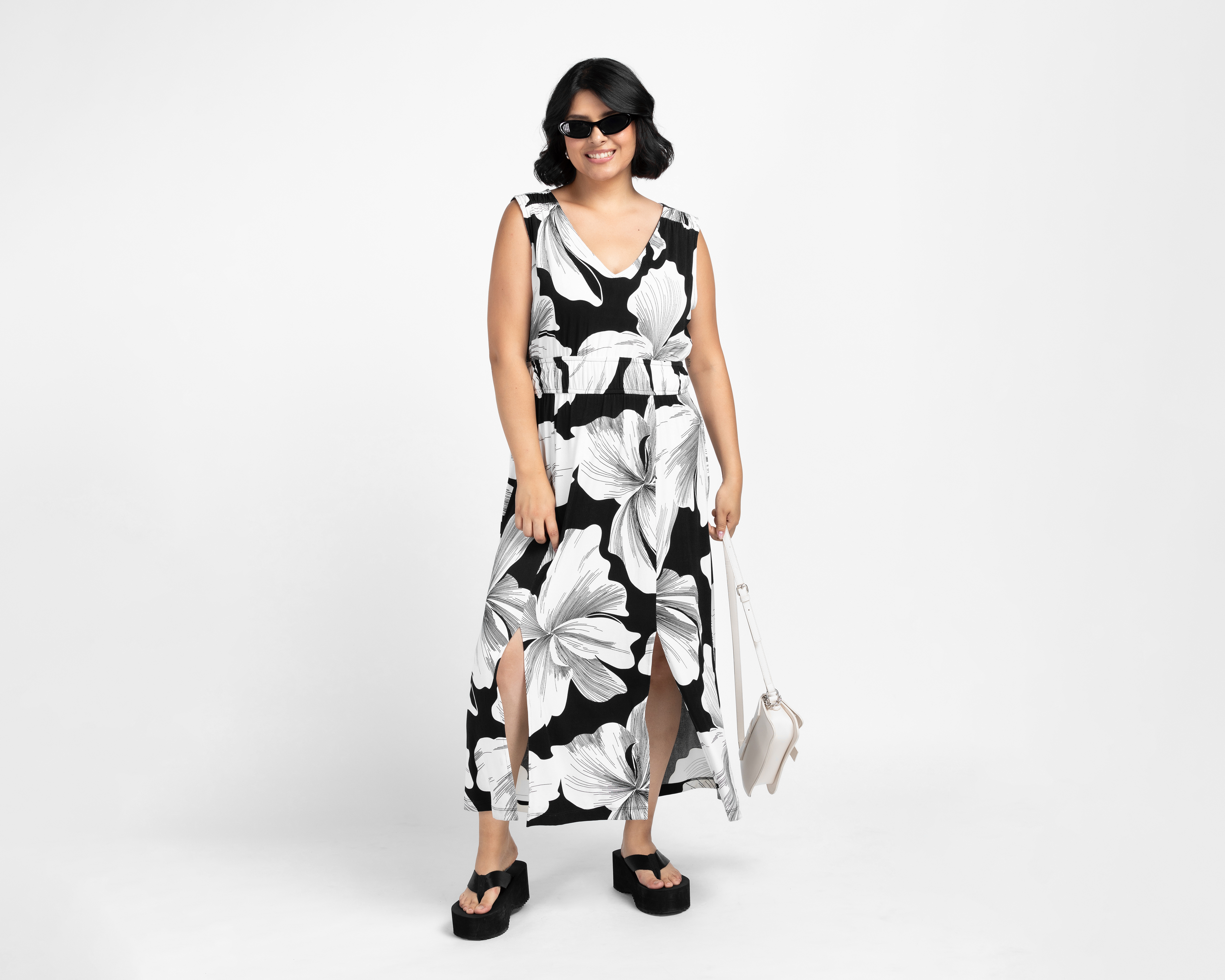 Foto 3 pulgar | Foto 2 | Vestido Casual Sahara Floral Cuello V sin Mangas para Mujer