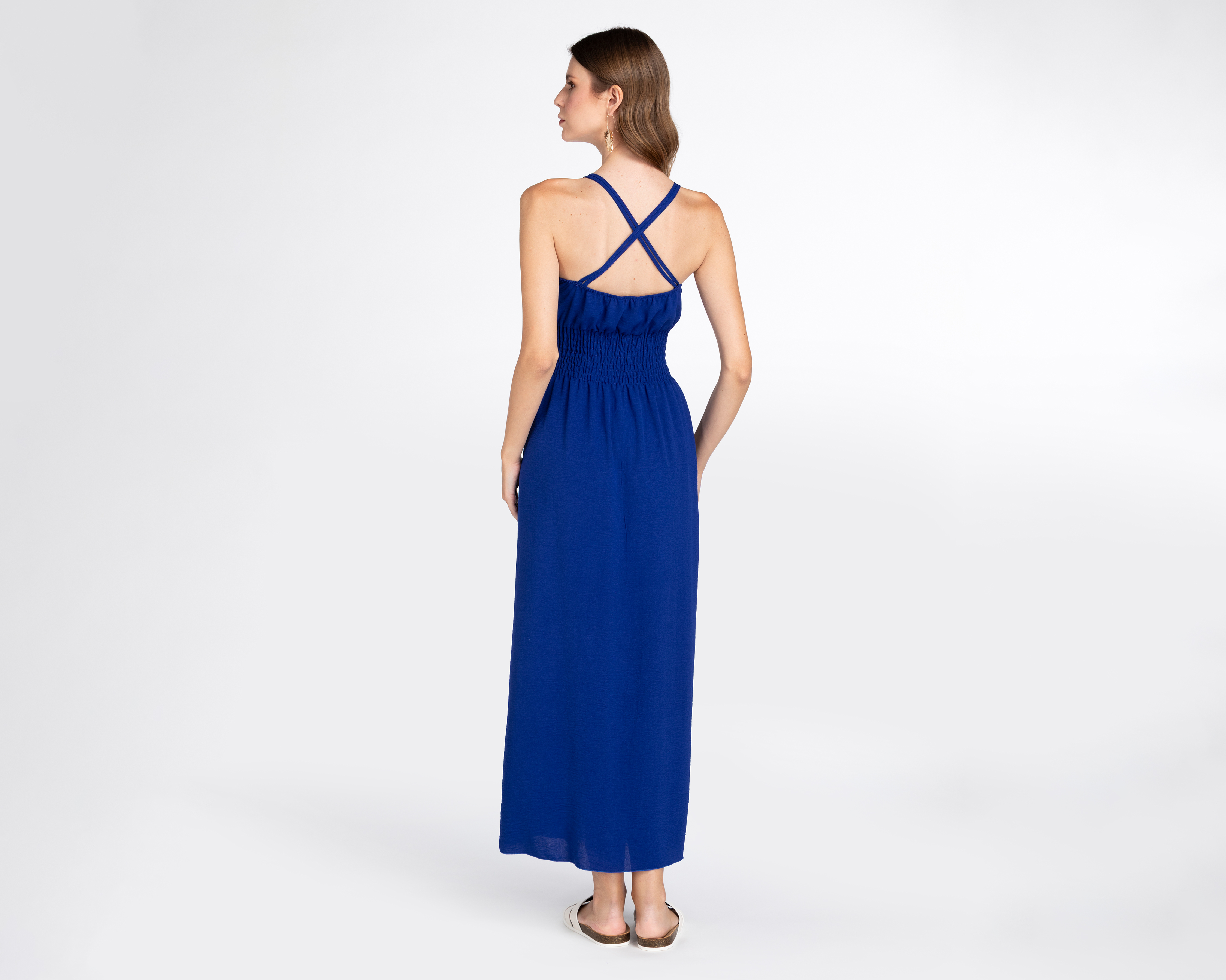 Foto 4 pulgar | Foto 3 | Vestido de Playa Sahara Azul con Tirantes para Mujer