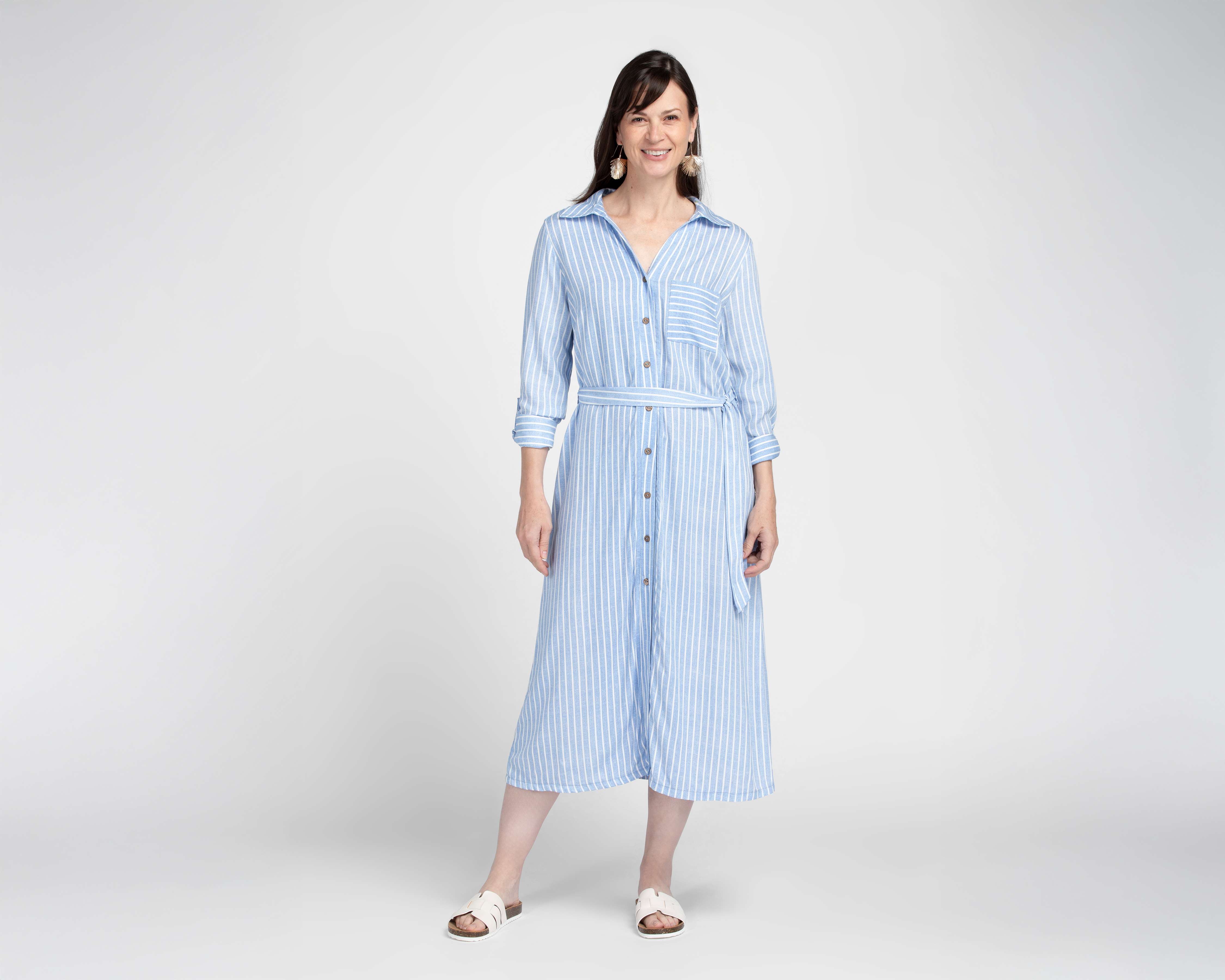 Vestido Casual Lady Sun Midi a Rayas para Mujer