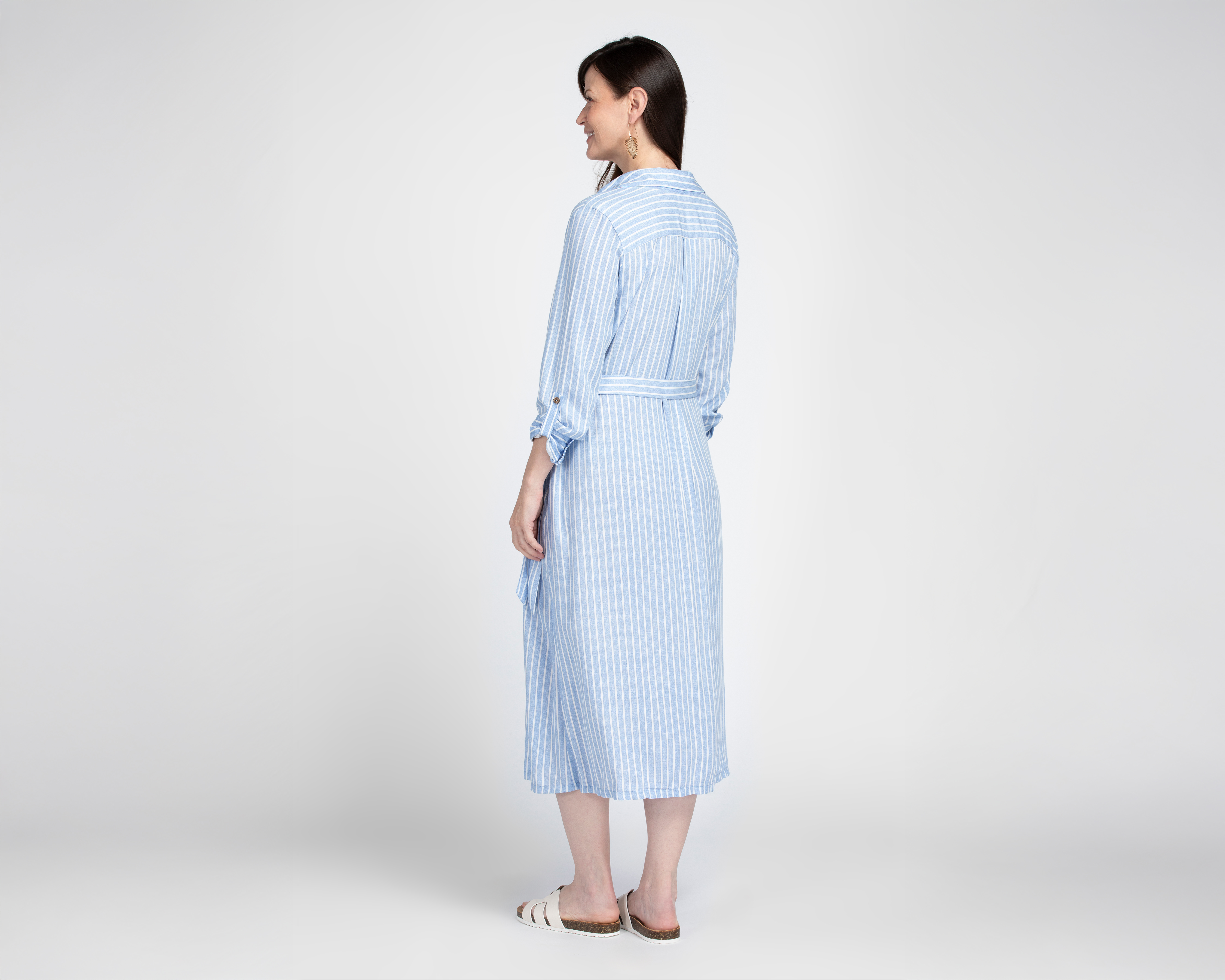 Foto 4 pulgar | Foto 3 | Vestido Casual Lady Sun Midi a Rayas para Mujer