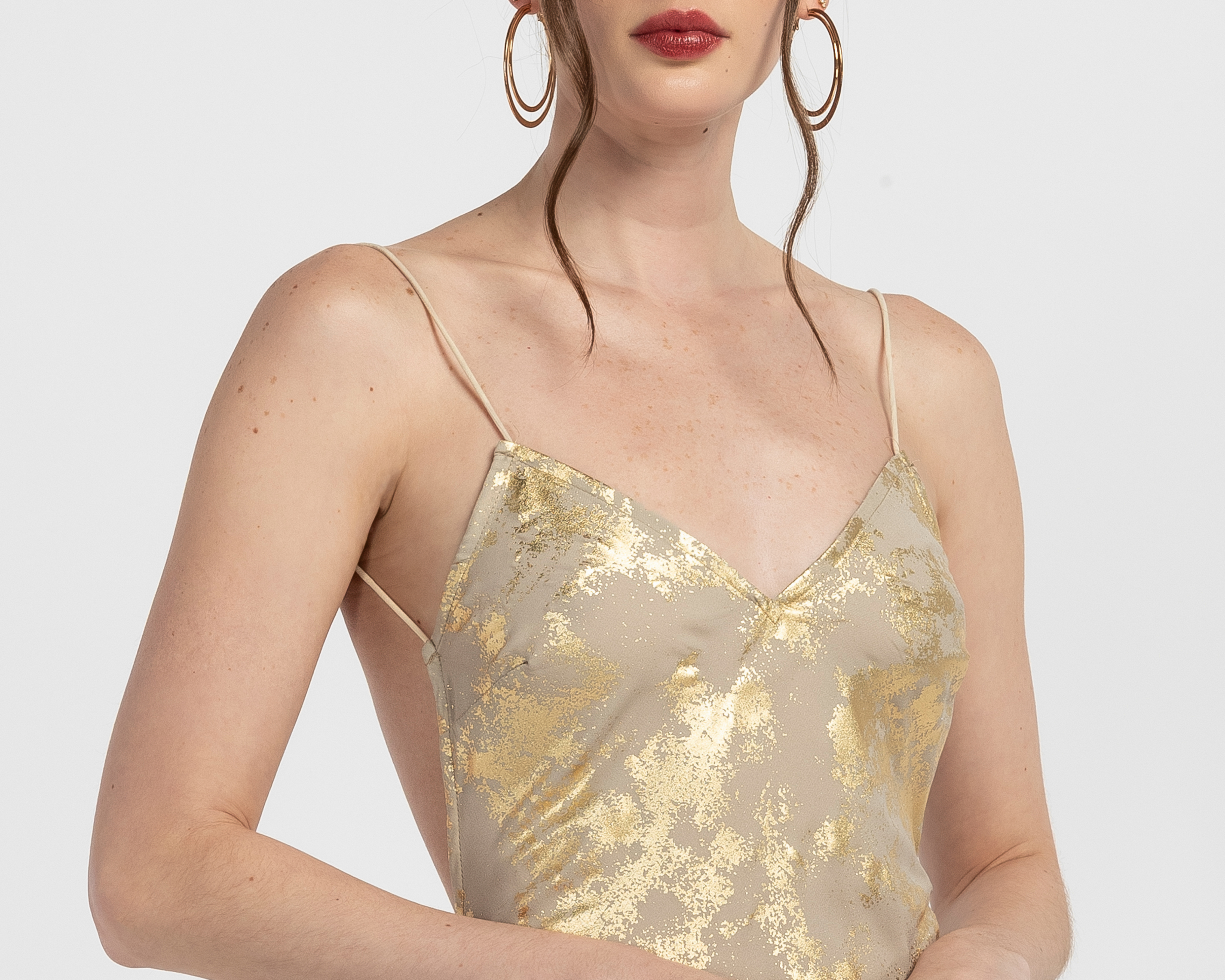 Foto 5 pulgar | Foto 4 | Vestido de Fiesta Jennifer Lopez Escote V Largo de Tirantes para Mujer