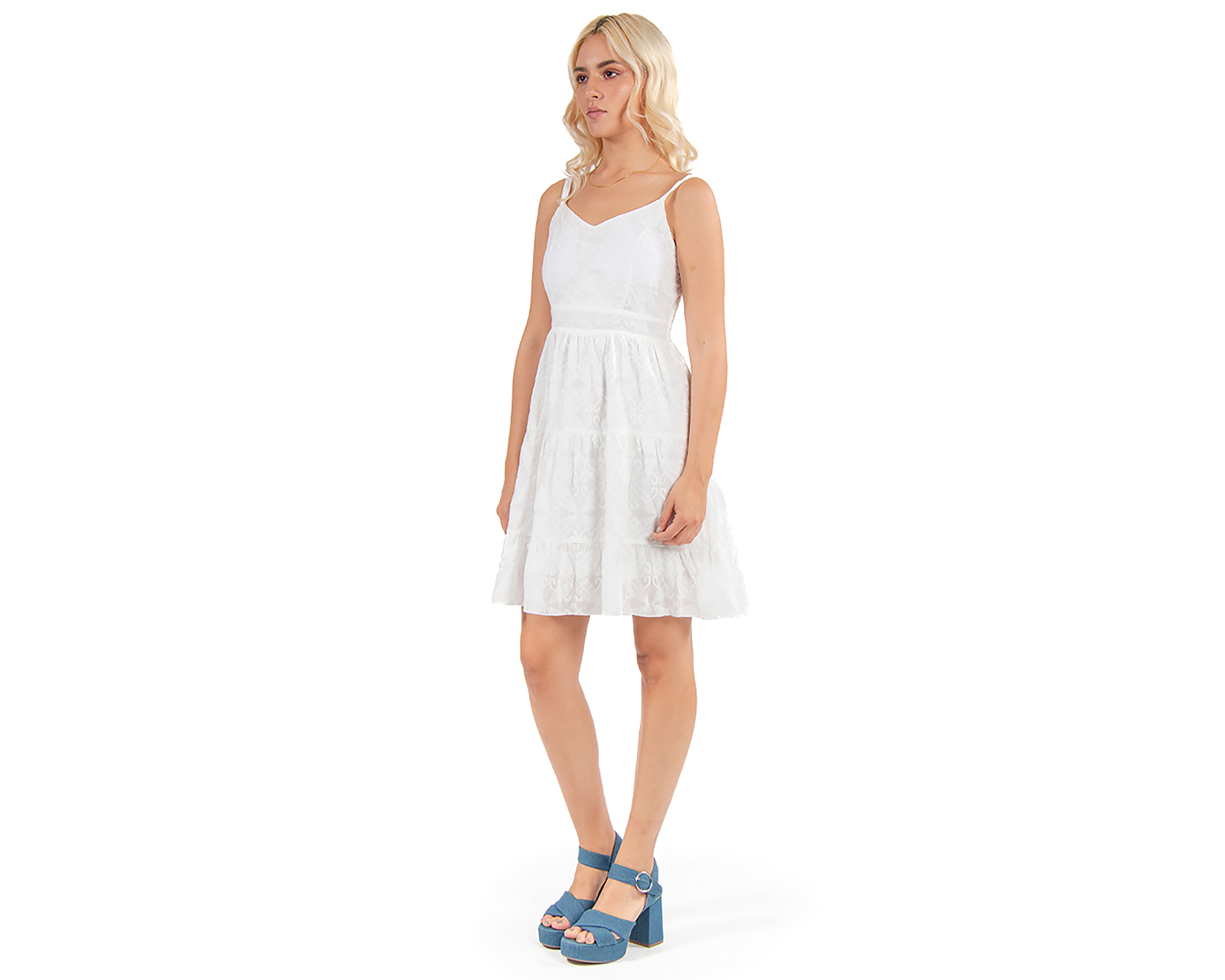 Foto 3 pulgar | Foto 2 | Vestido Casual Forever 21 Blanco con Tirantes Juvenil