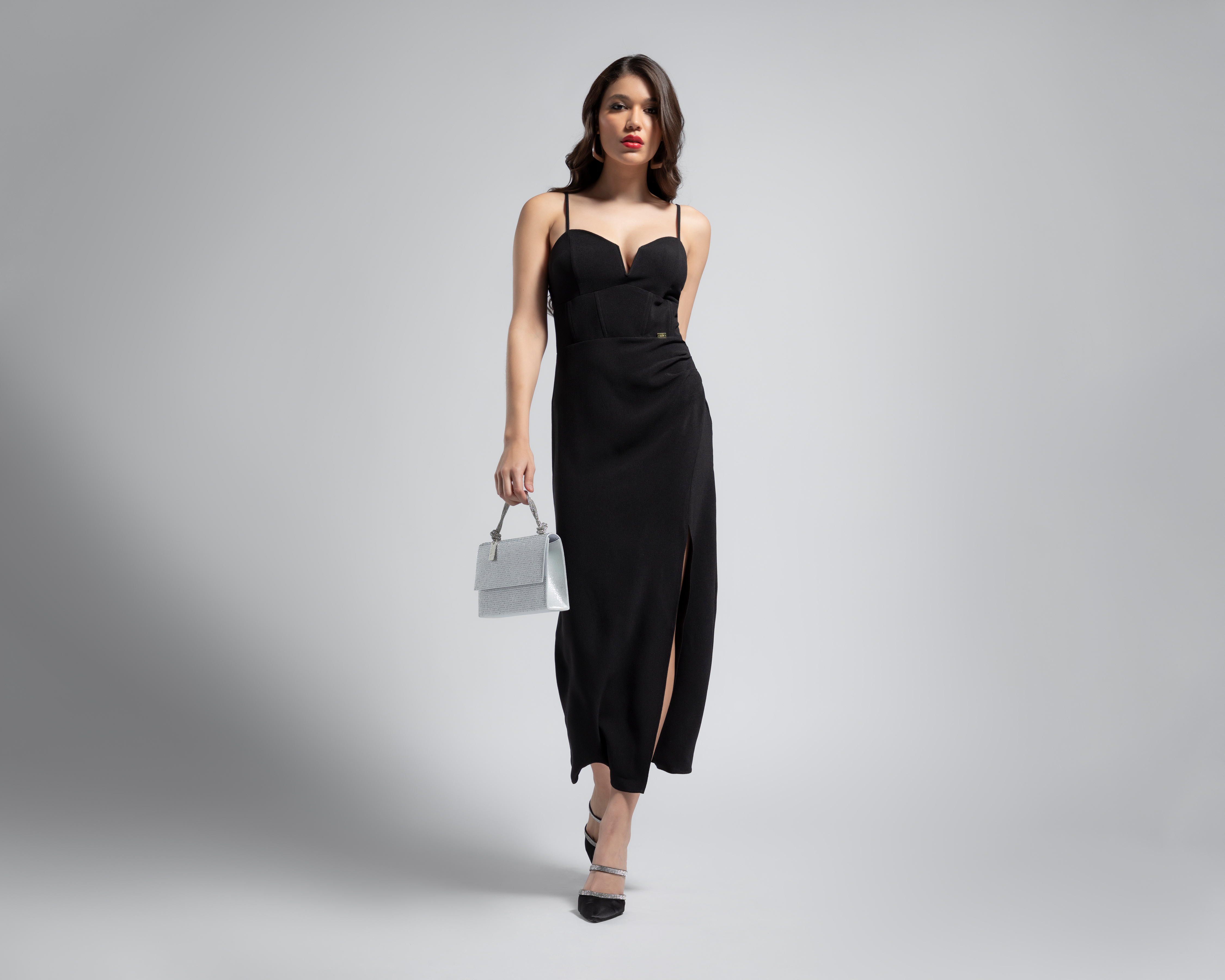 Vestido Jennifer Lopez de Noche Midi con Abertura