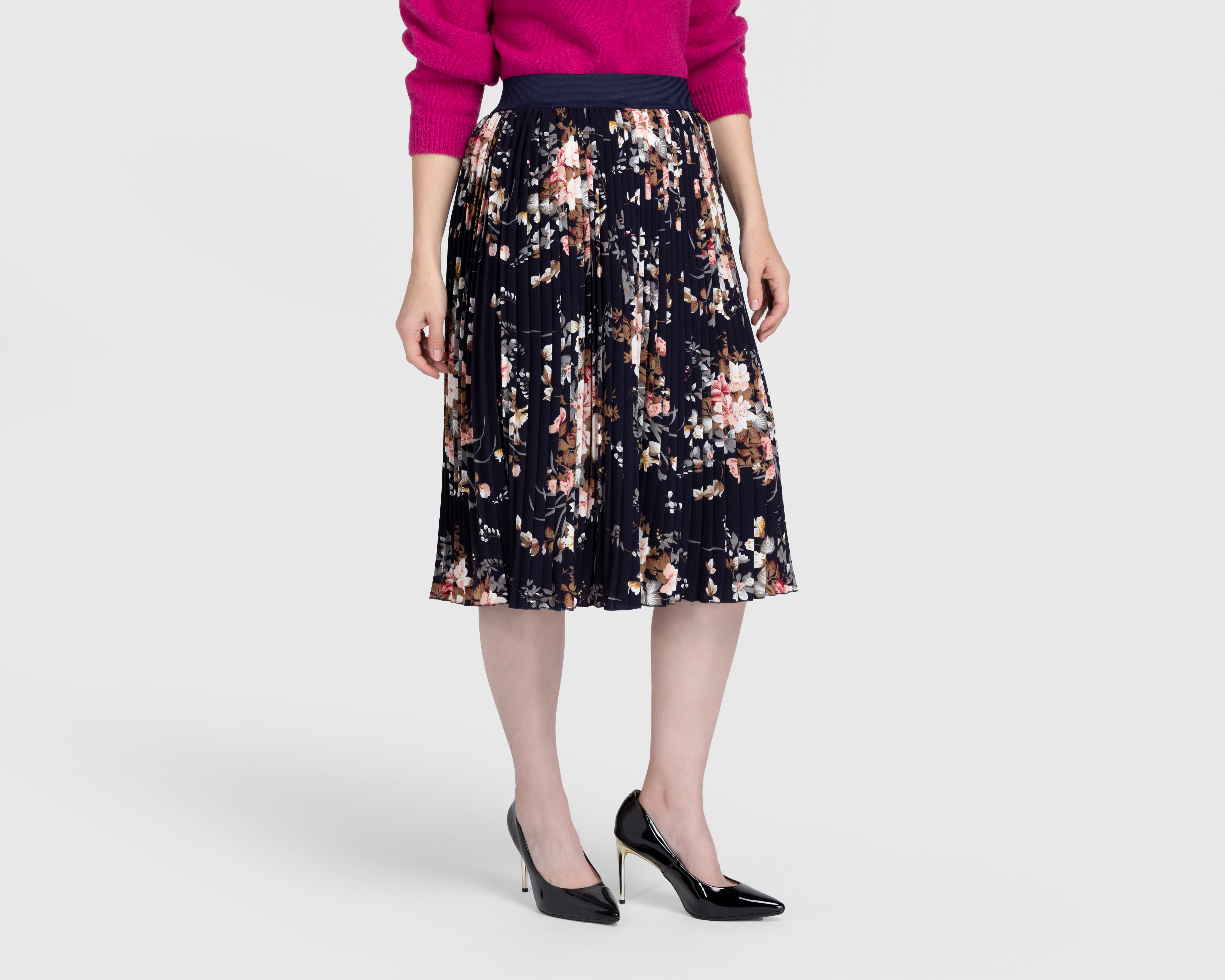 Foto 2 pulgar | Foto 1 | Falda Midi Lady Sun con Elástico para Mujer