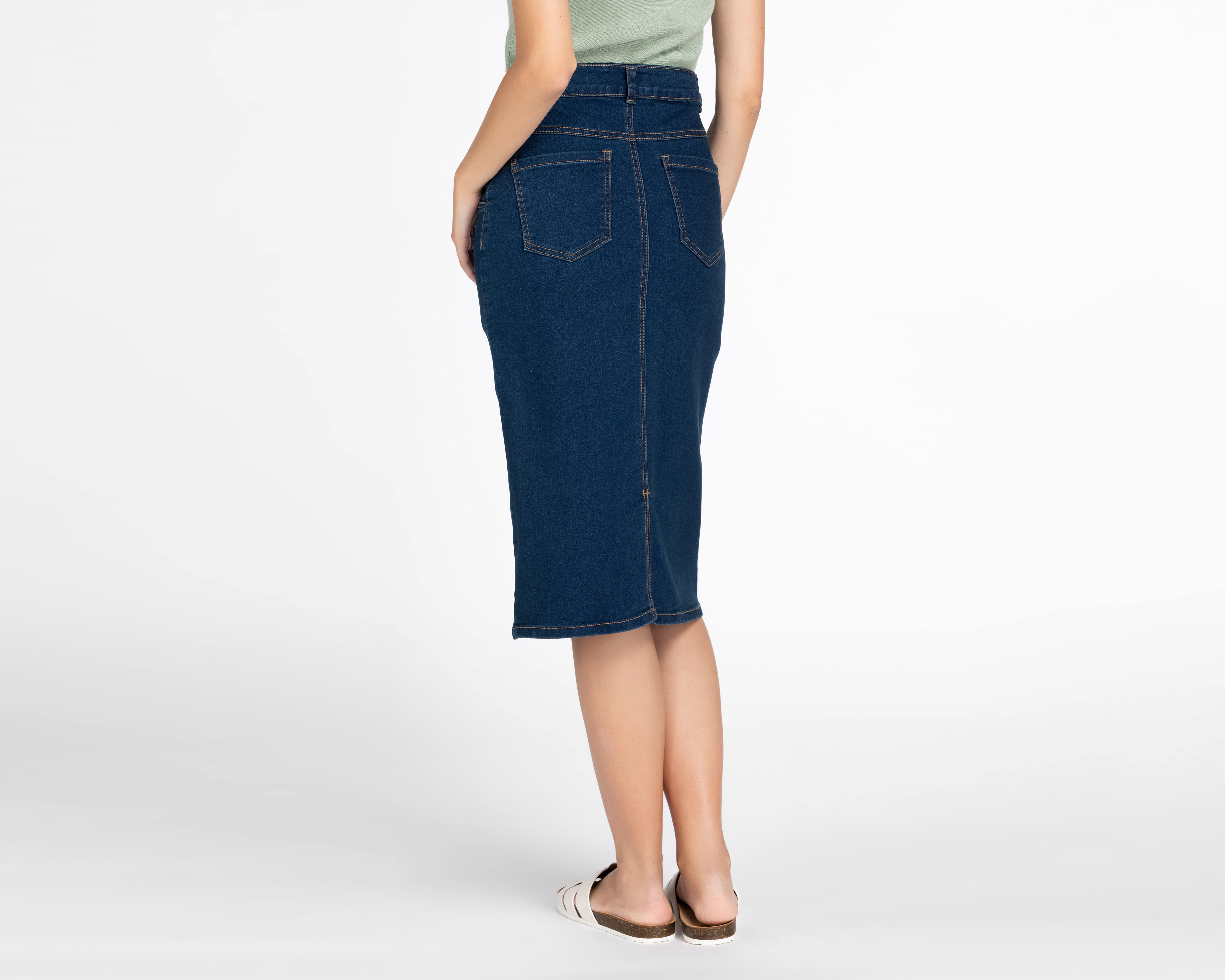 Foto 4 pulgar | Foto 3 | Falda Midi Sahara de Mezclilla para Mujer