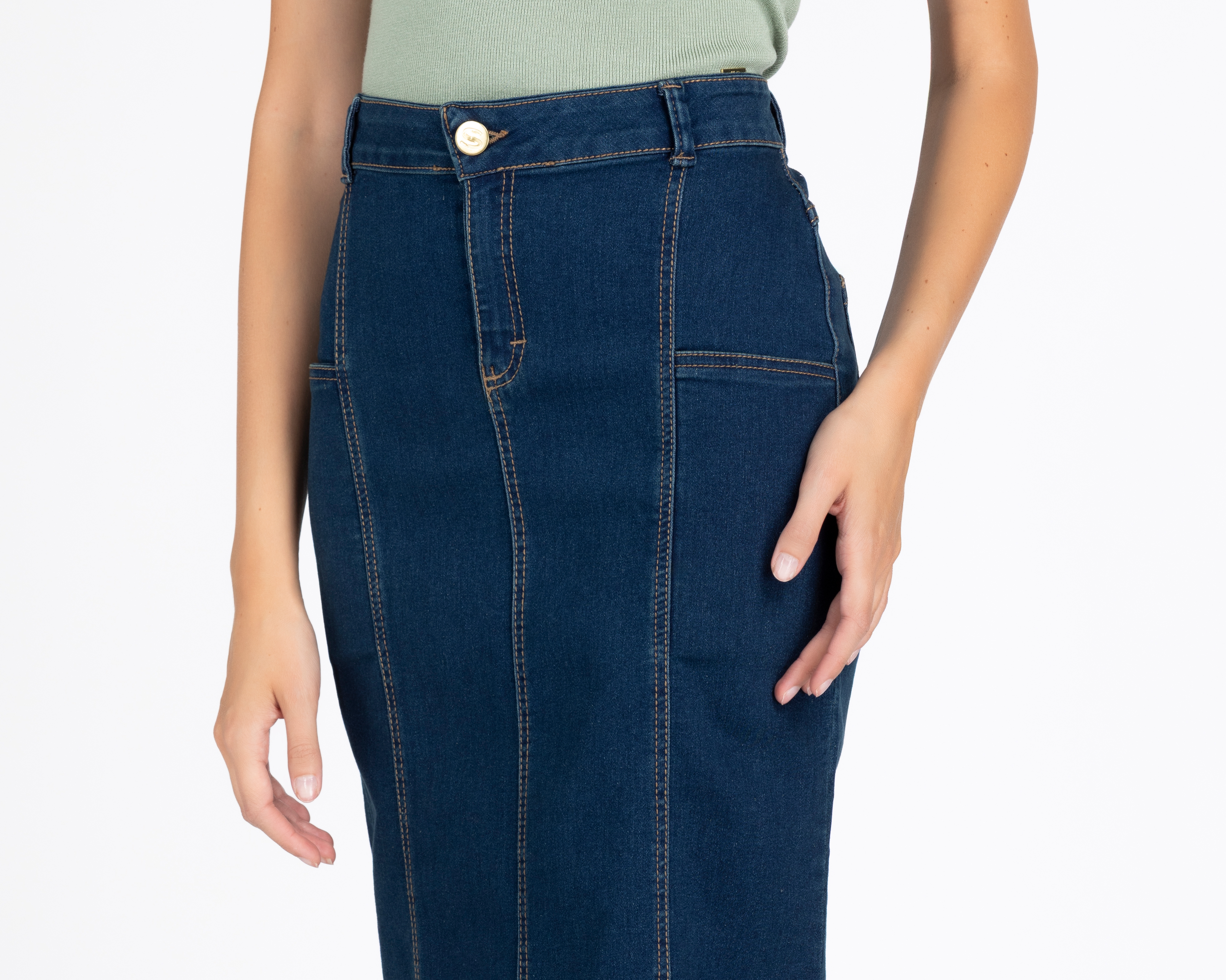 Foto 5 pulgar | Foto 4 | Falda Midi Sahara de Mezclilla para Mujer