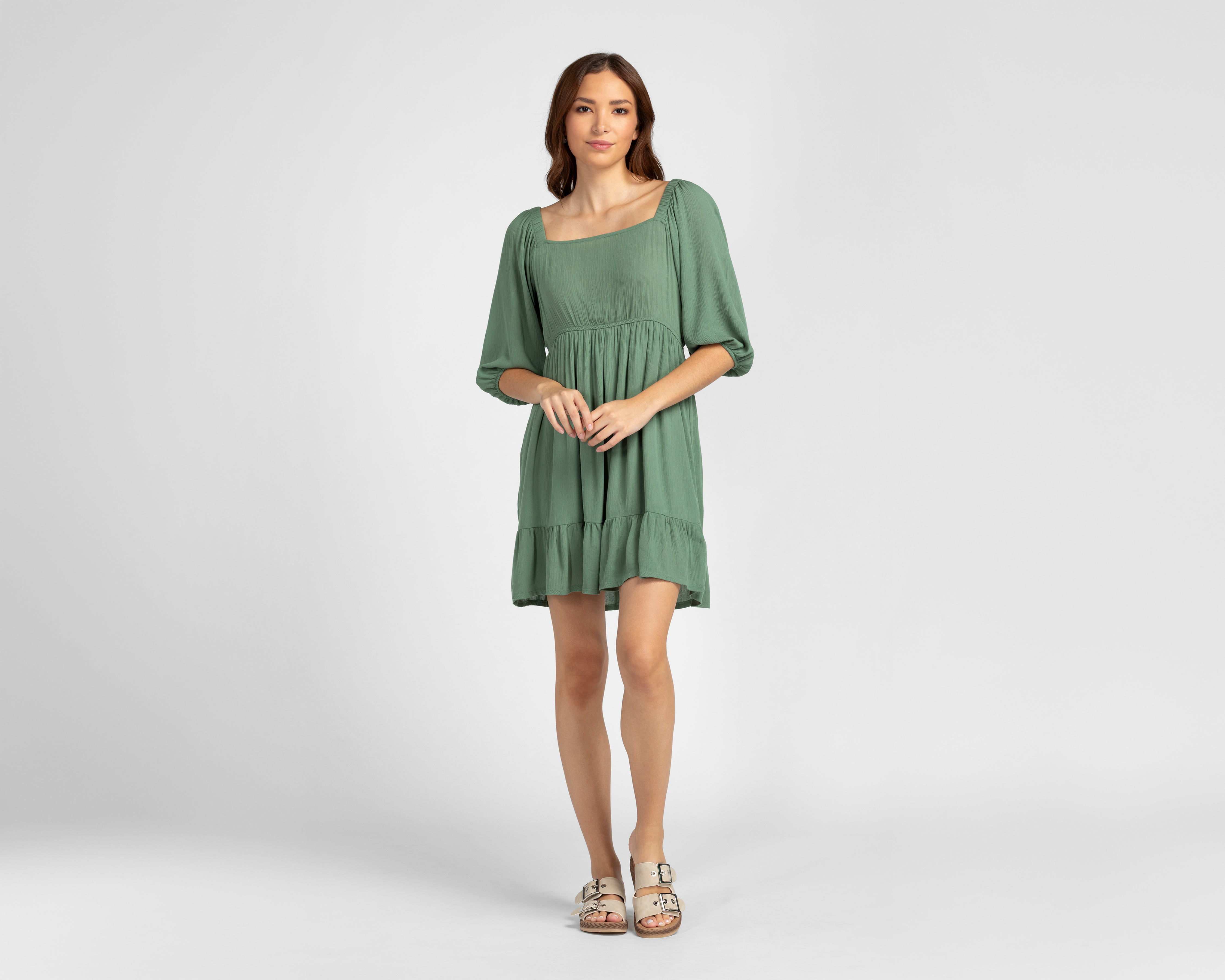 Foto 2 pulgar | Foto 1 | Vestido Casual Refill Corto Manga 3/4 para Mujer