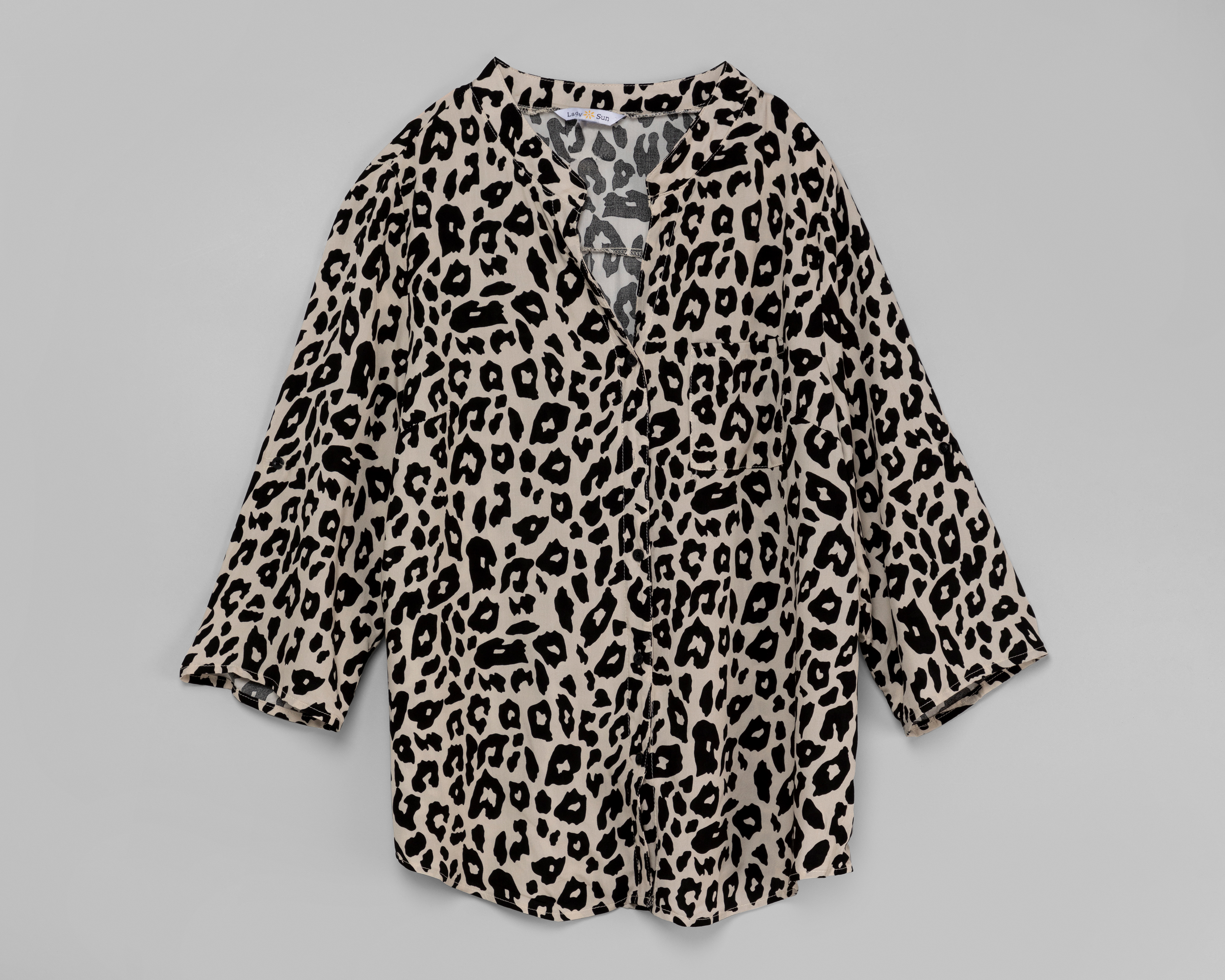 Foto 2 pulgar | Foto 1 | Blusa Lady Sun Animal Print con Manga 3/4