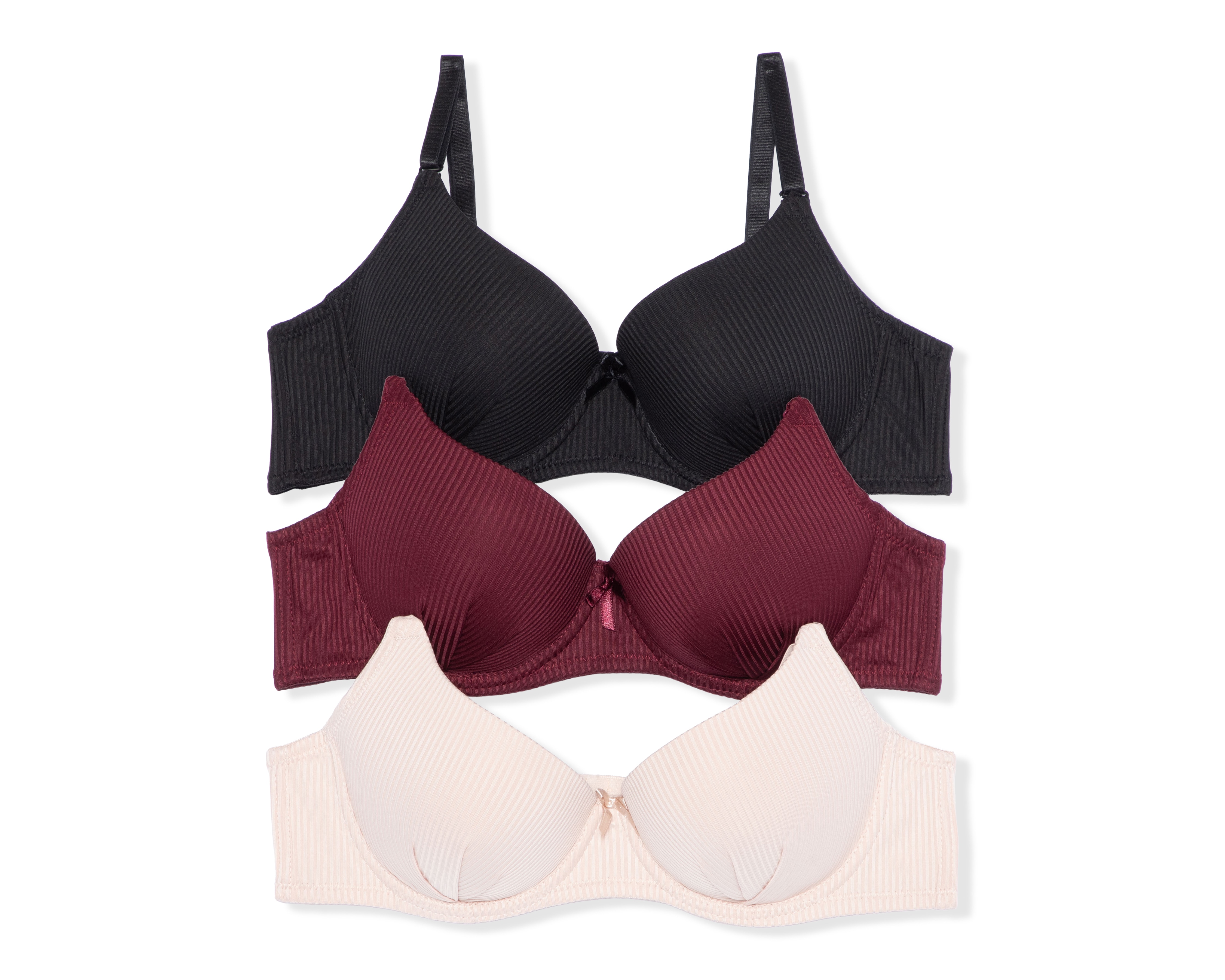 Brasier Media Copa Acanalado Beauty Secret 3 Pack