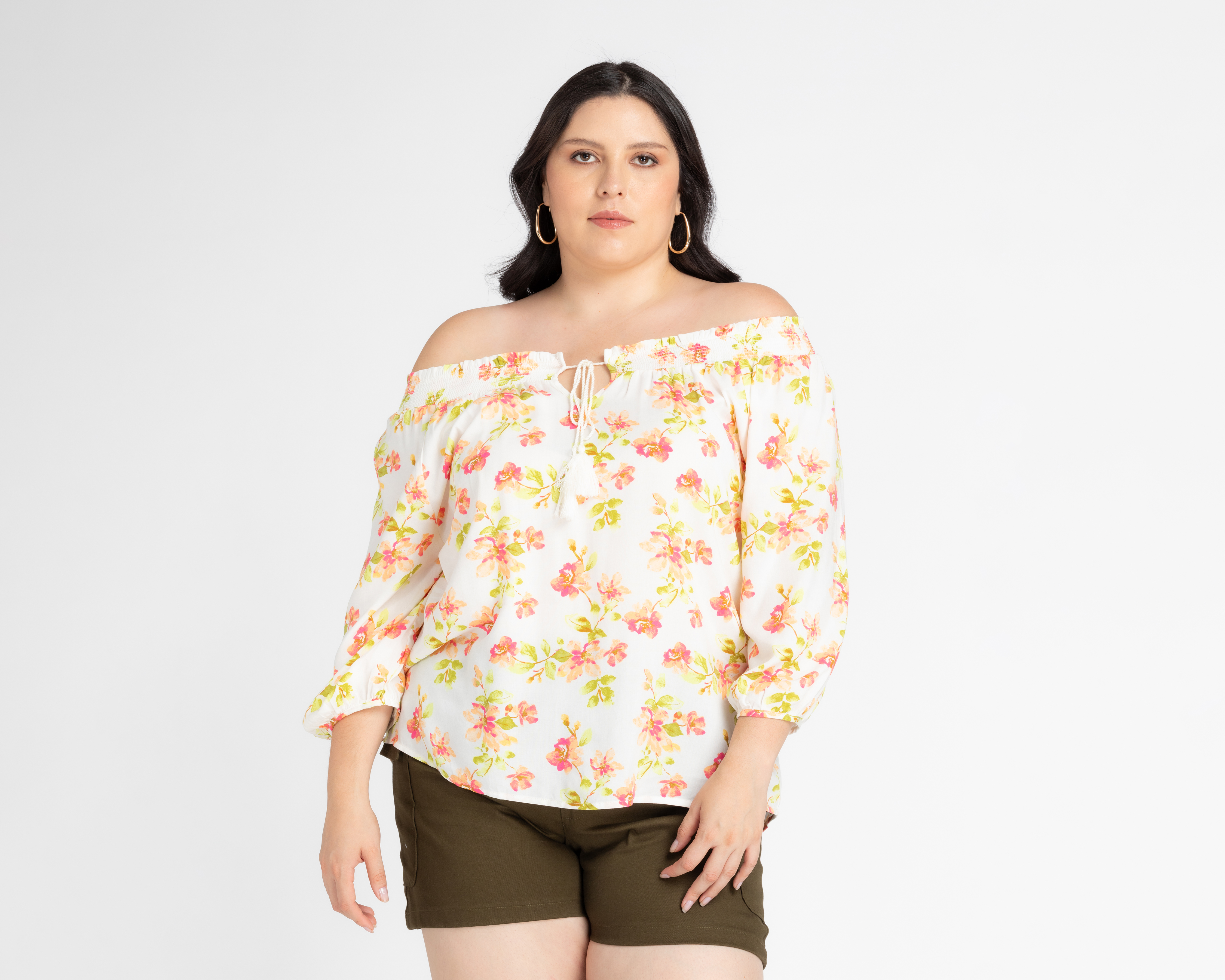 Blusa Lady Sun Manga 3/4 Floral