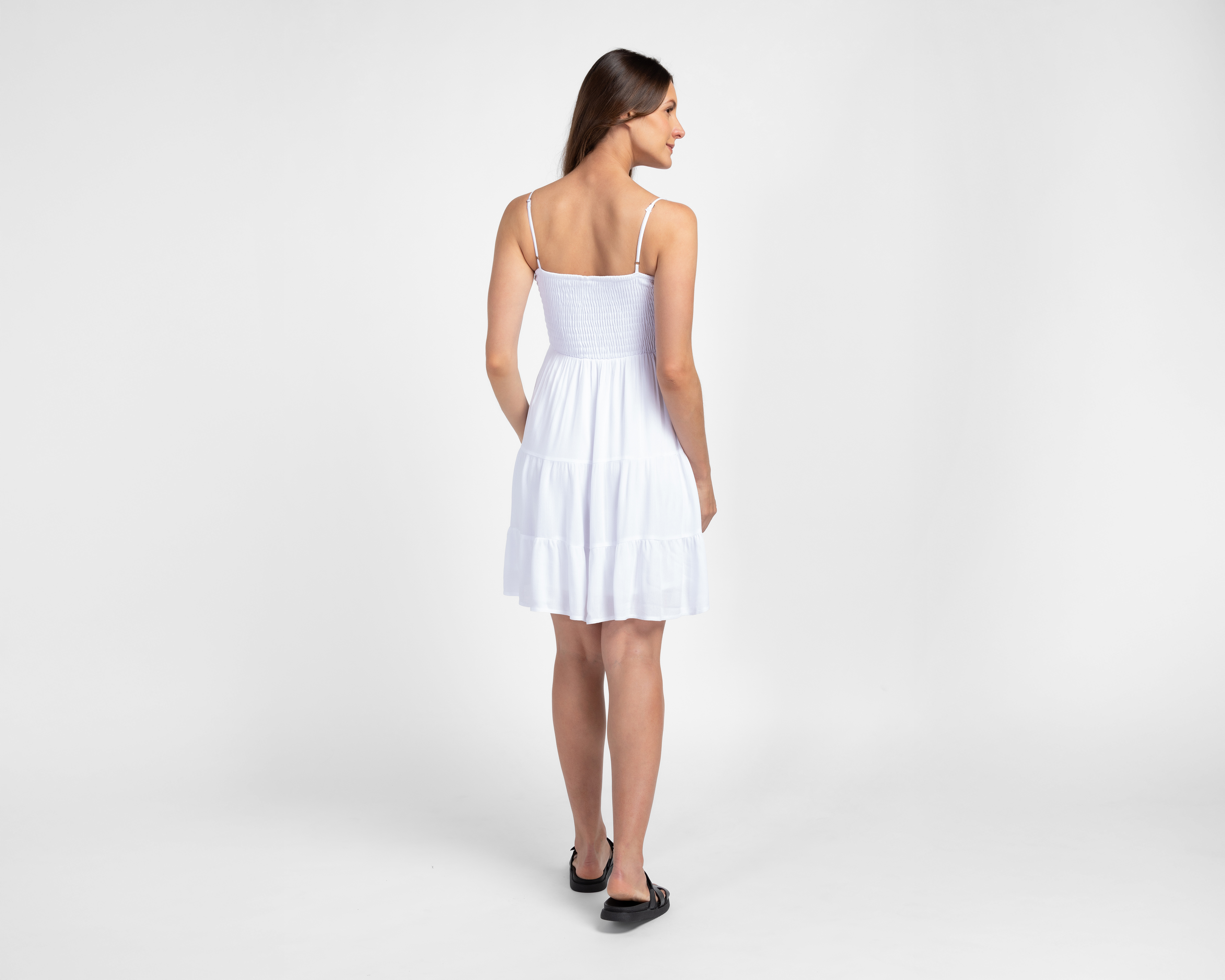 Foto 4 pulgar | Foto 3 | Vestido de Playa Rio Beach Blanco con Smock para Mujer