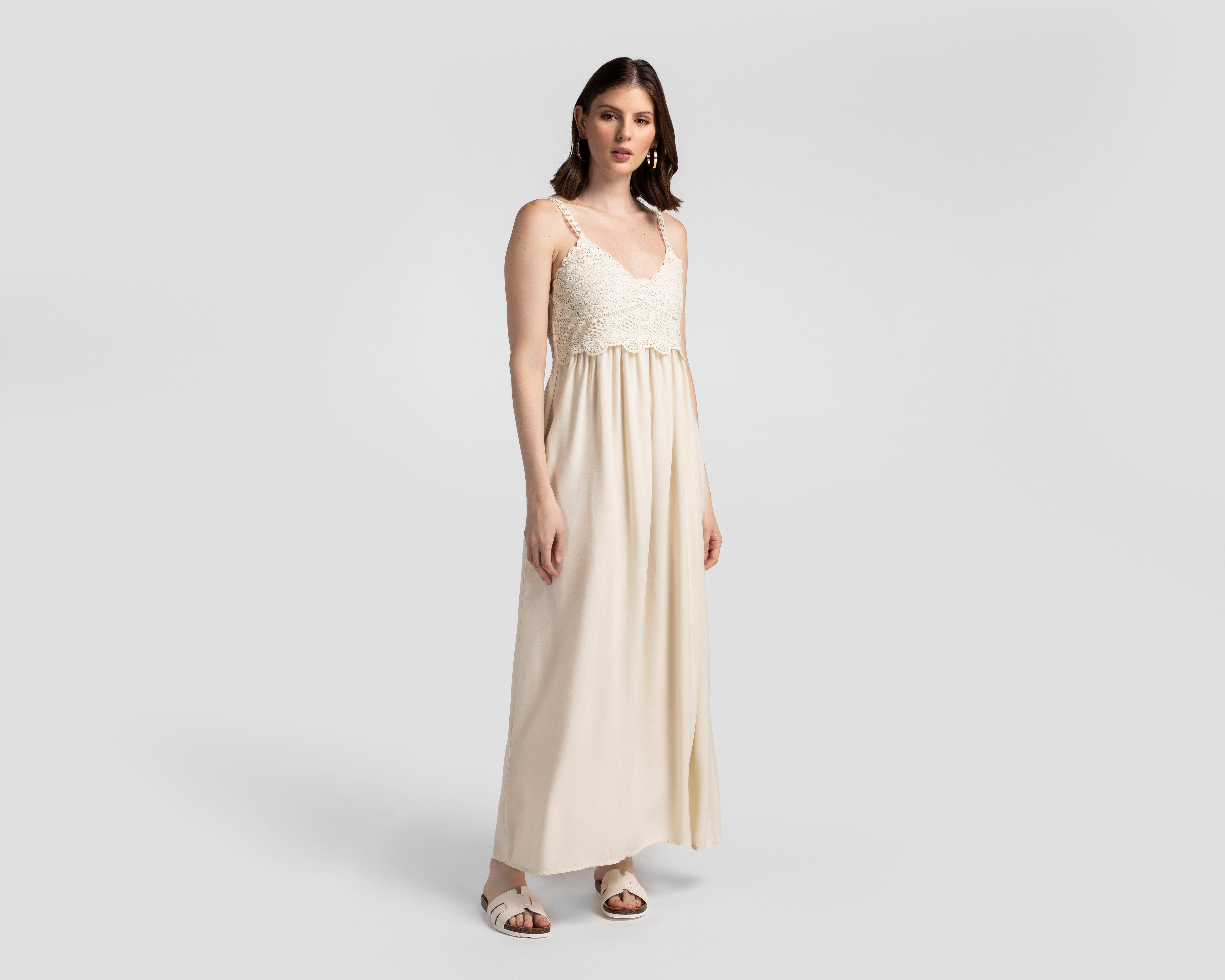 Vestido de Playa Rio Beach Beige con Tirantes