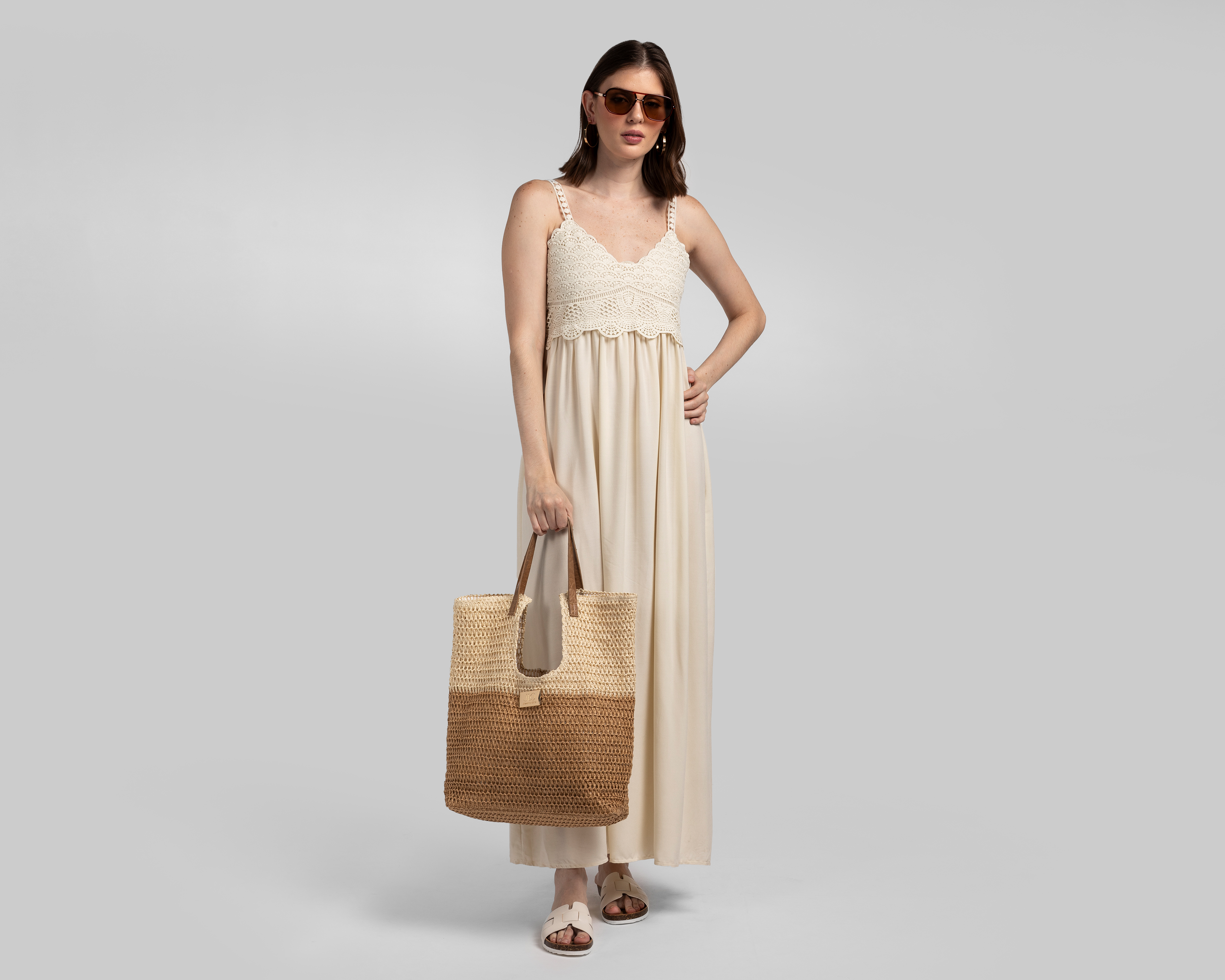 Foto 3 pulgar | Foto 2 | Vestido de Playa Rio Beach Beige con Tirantes