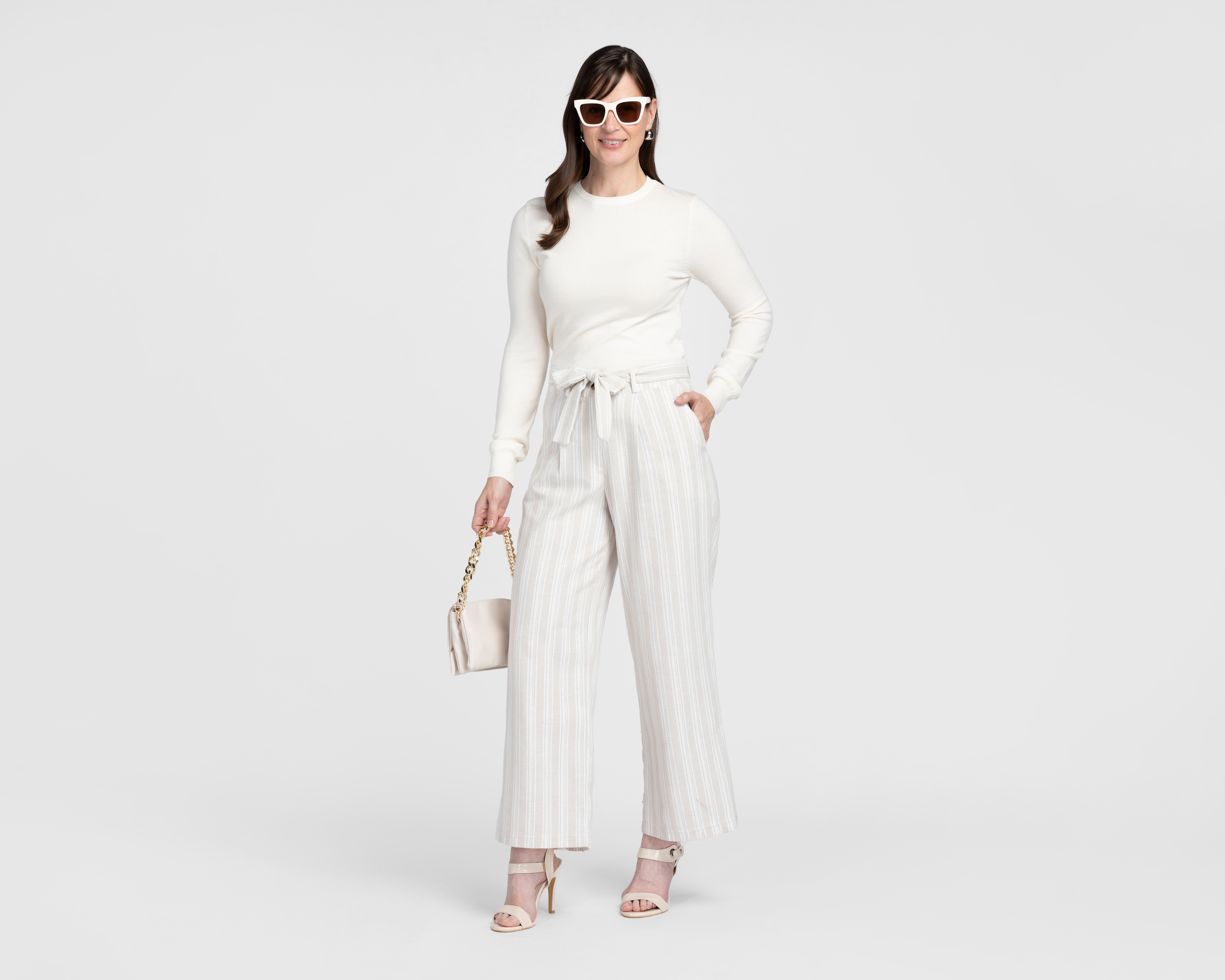 Foto 3 pulgar | Foto 2 | Pantalón Capri Sahara con Cinturón para Mujer