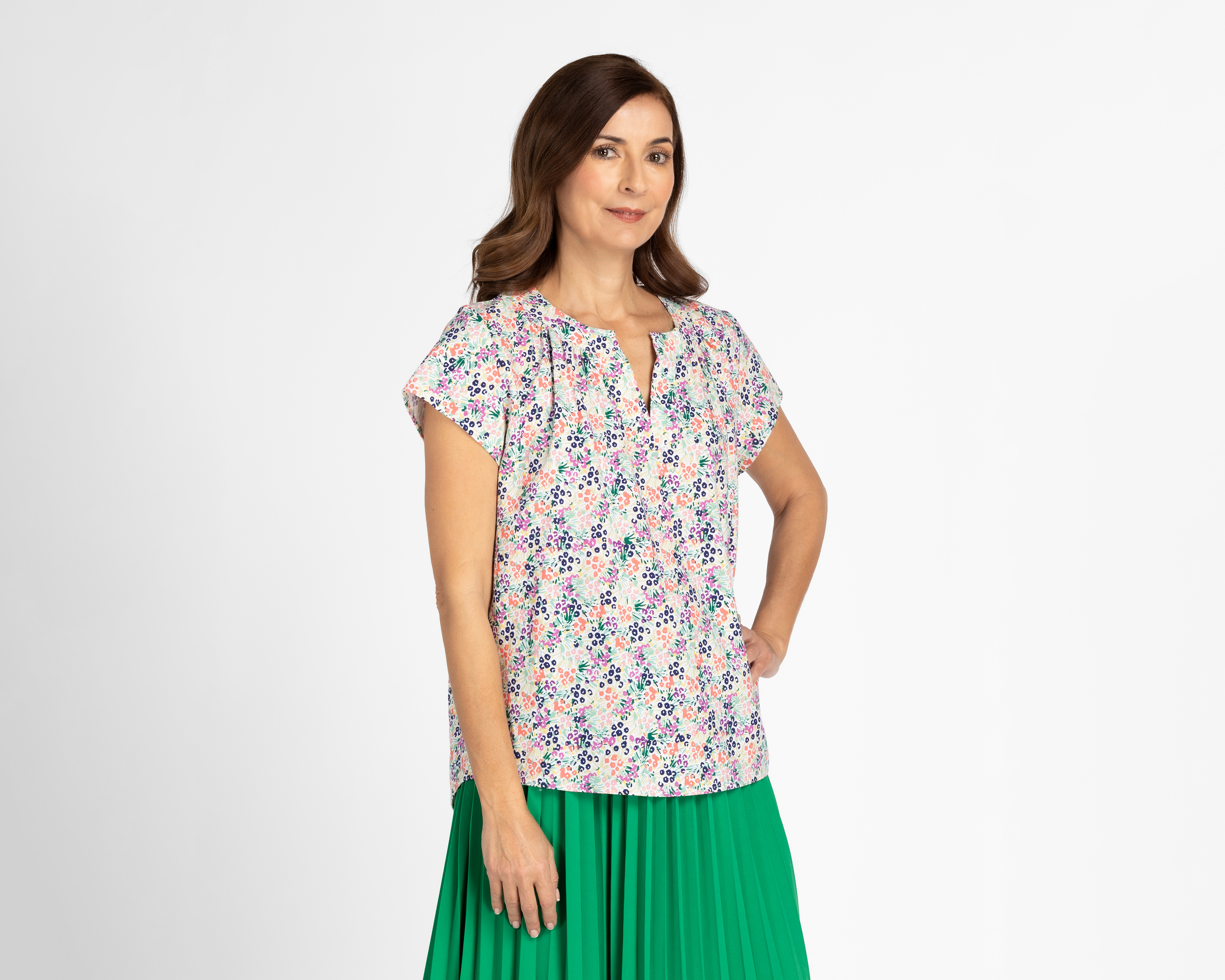 Foto 2 pulgar | Foto 1 | Blusa Lady Sun Manga Corta Floral