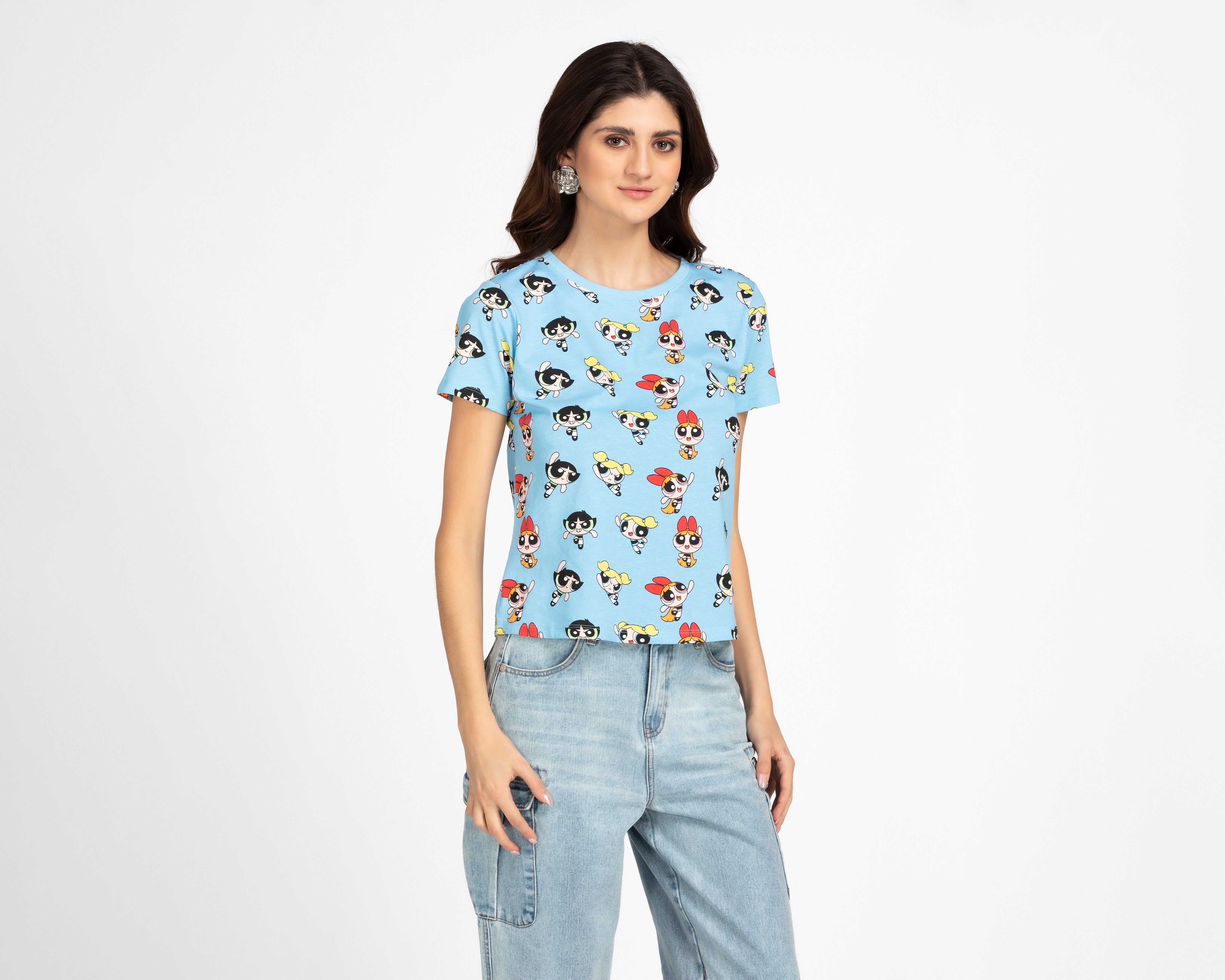 Playera The Powerpuff Girls Azul Estampada