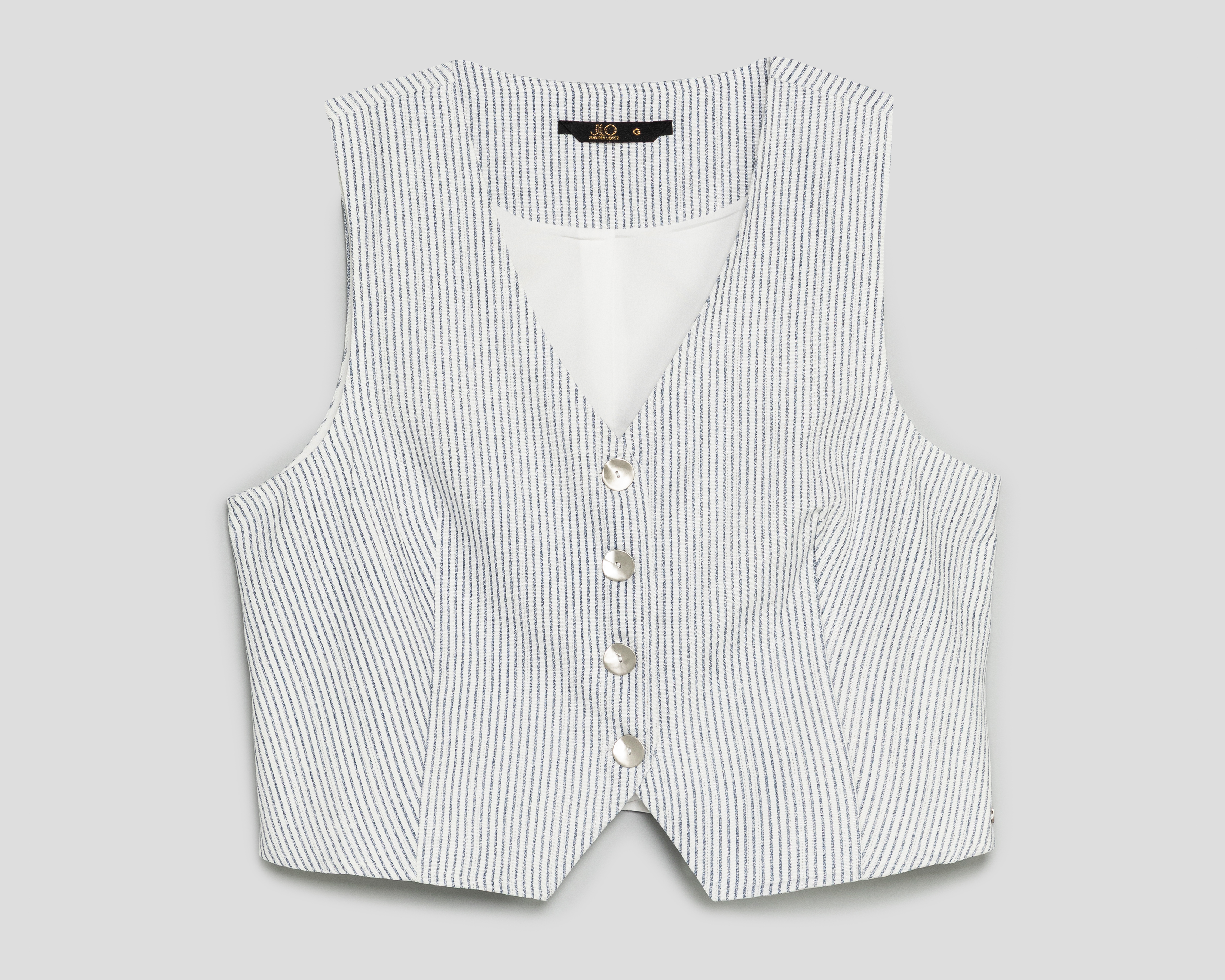 Foto 2 pulgar | Foto 1 | Chaleco a Rayas Jennifer Lopez para Mujer