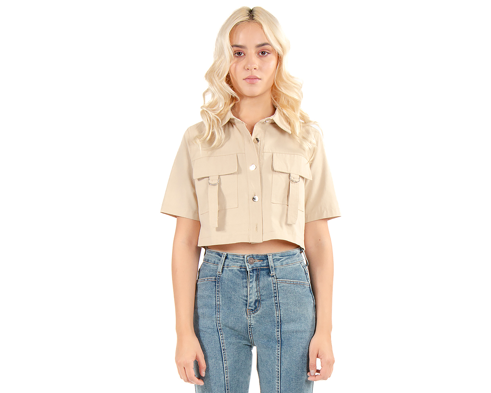 Foto 2 pulgar | Foto 1 | Blusa Manga Corte Forever 21 para Mujer