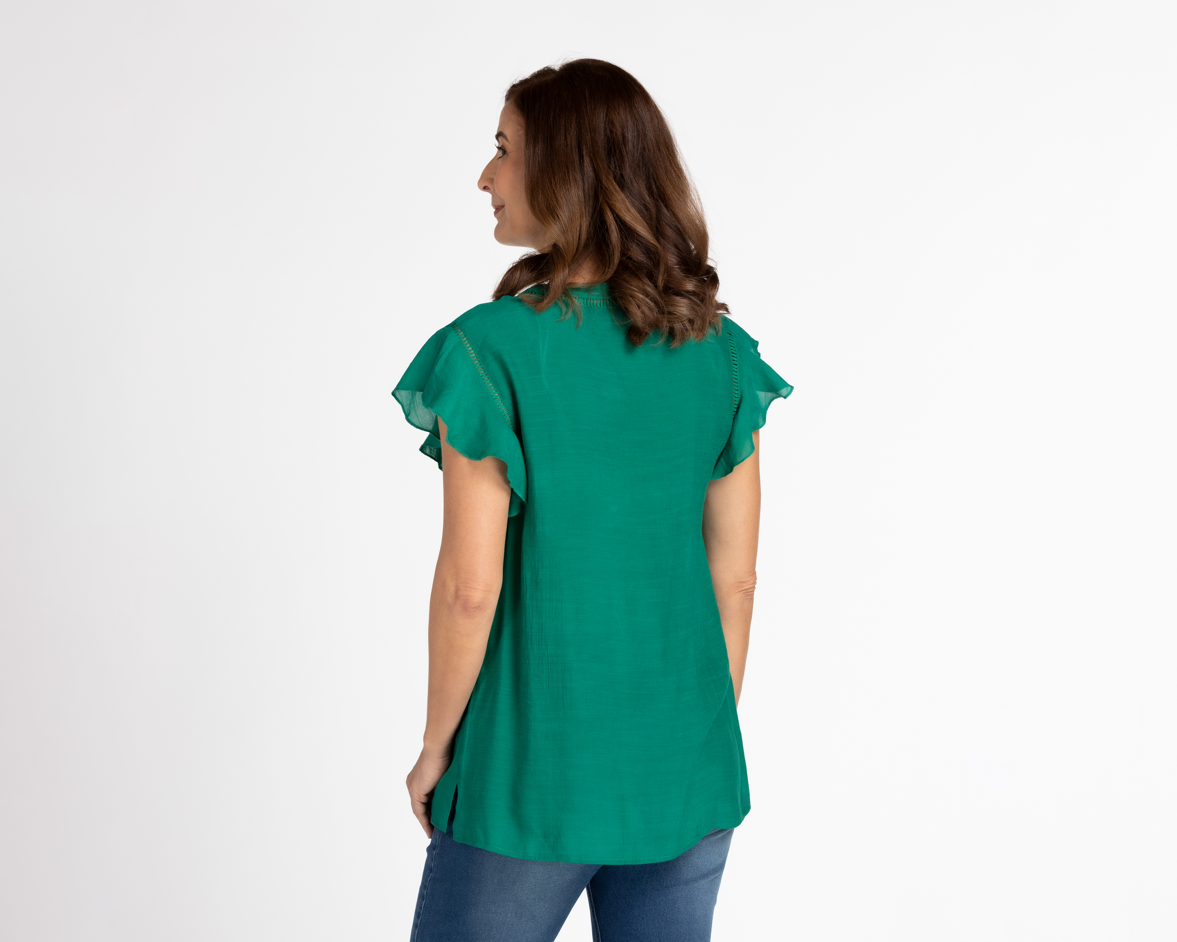 Foto 4 pulgar | Foto 3 | Blusa Sahara Manga Corta con Olán