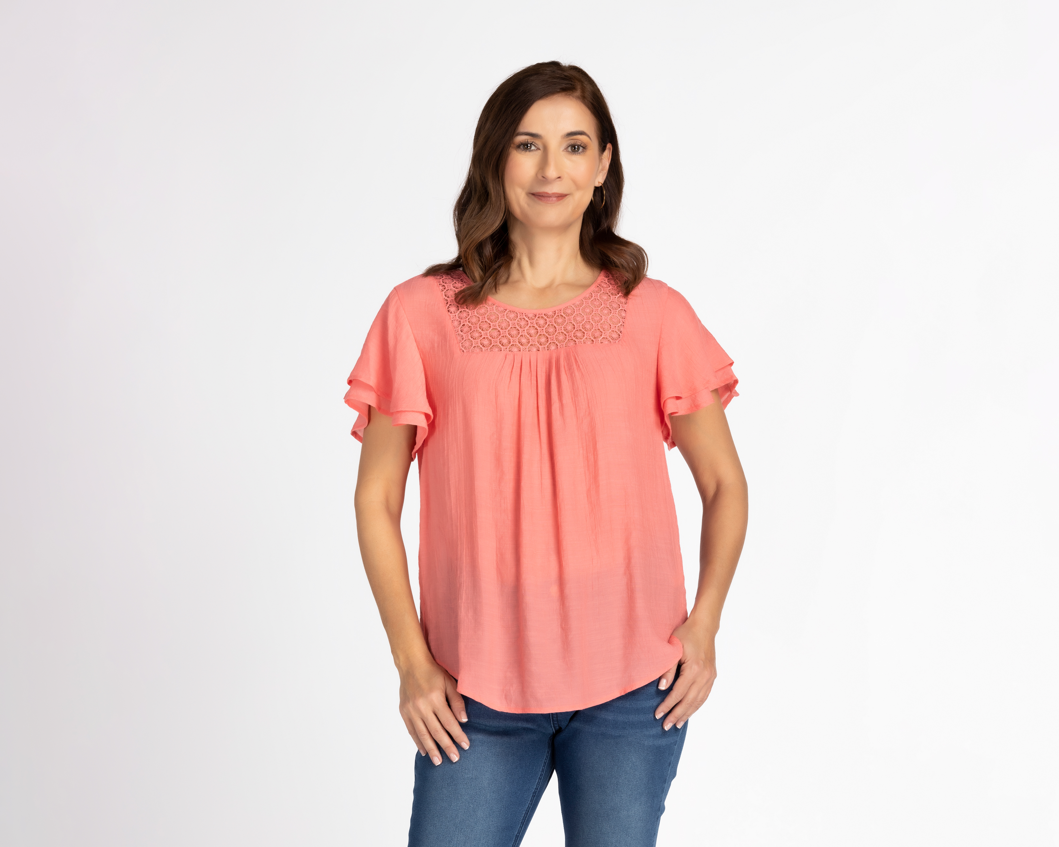 Blusa Lady Sun Salmón Manga Corta