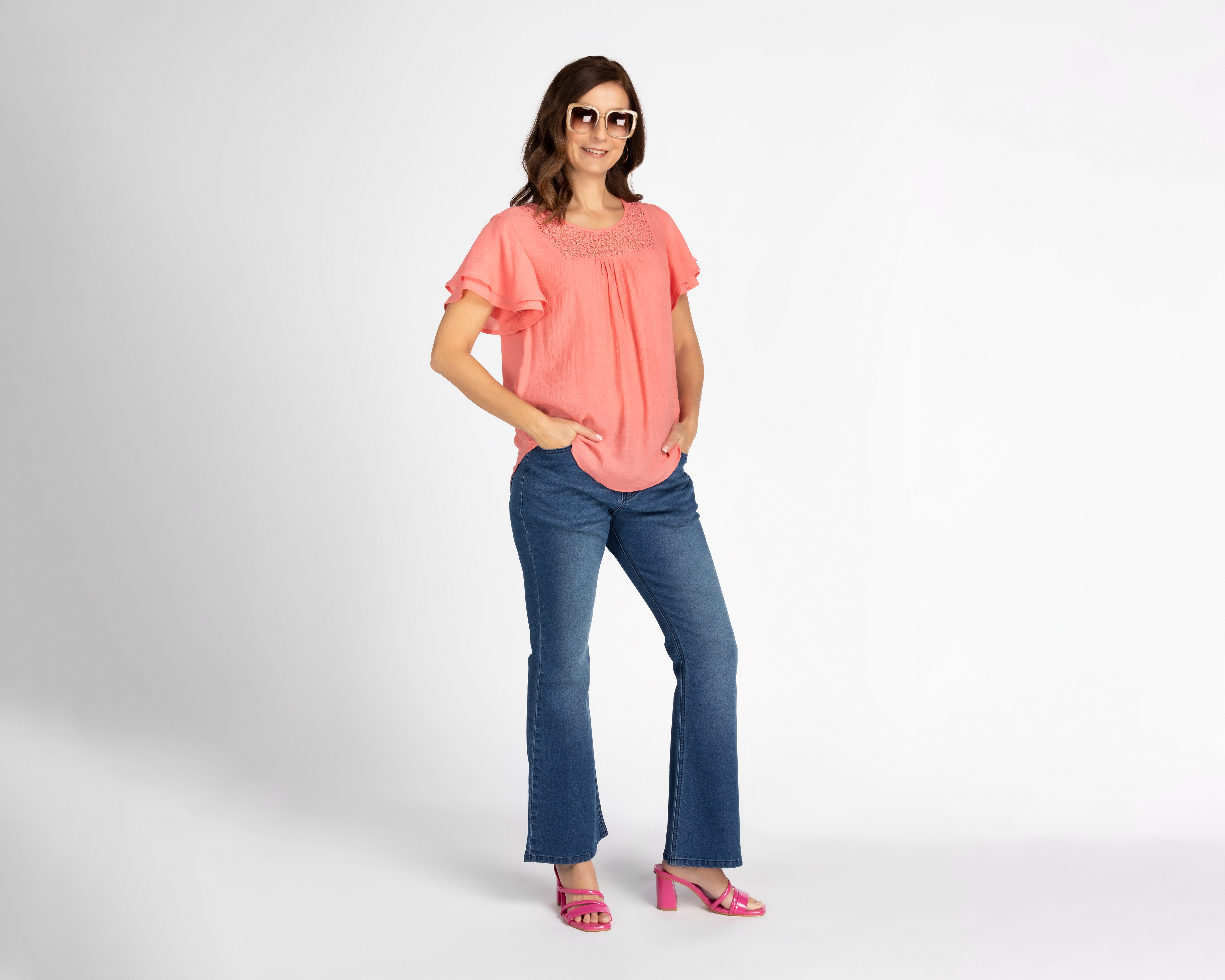 Foto 3 pulgar | Foto 2 | Blusa Lady Sun Salmón Manga Corta