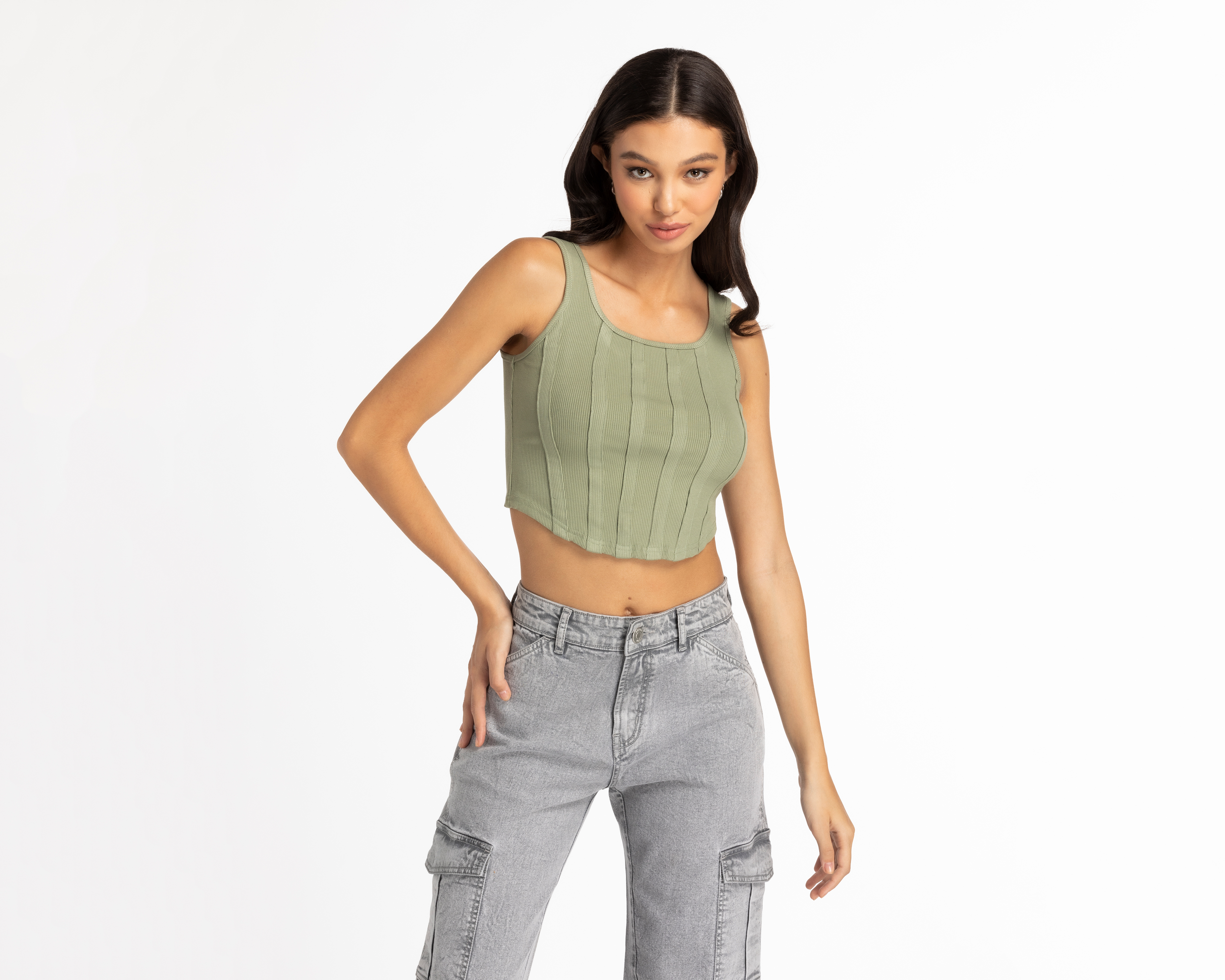 Foto 1 | Foto 1 | Crop Top Refill Tirantes Anchos Acanalado