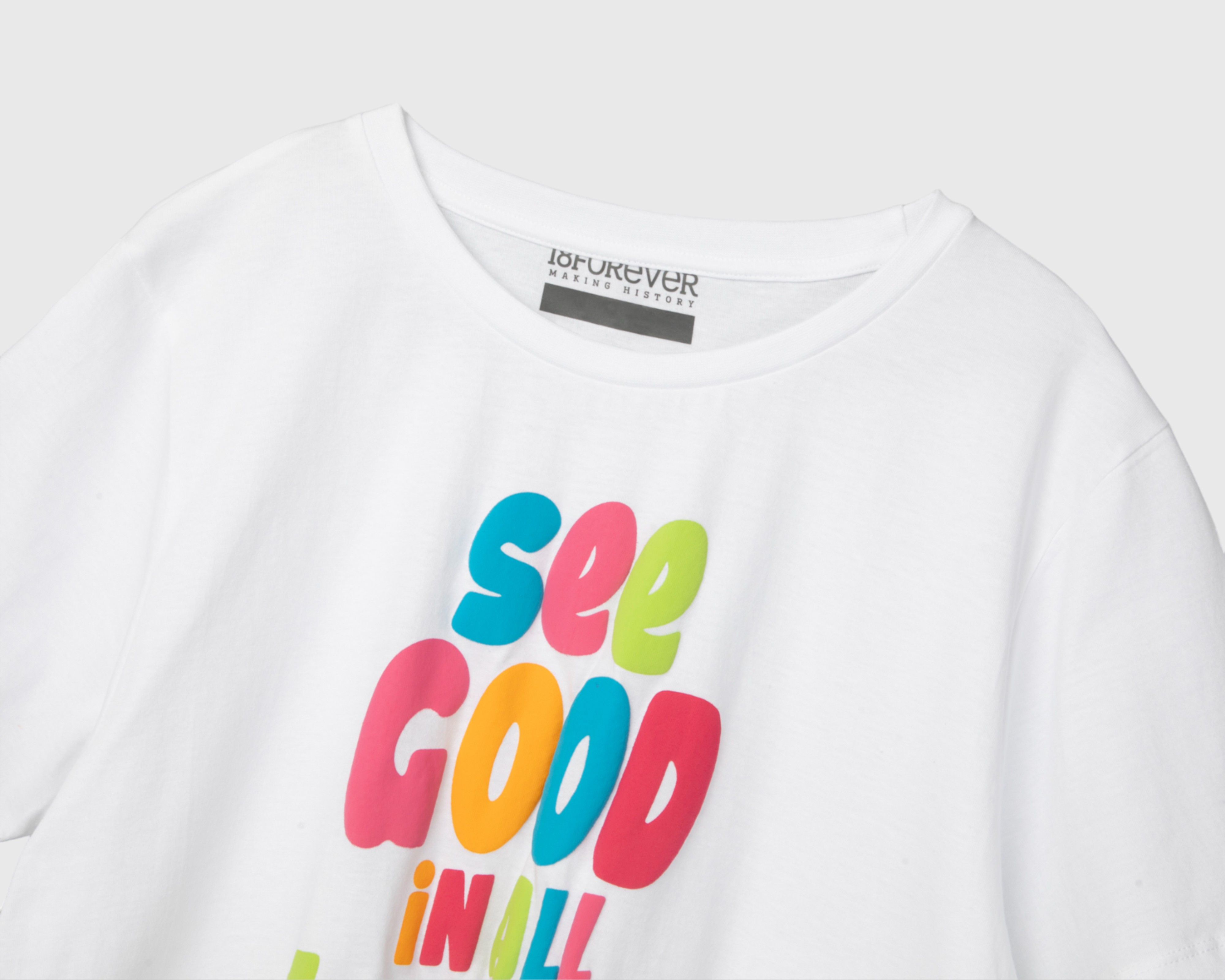 Foto 4 pulgar | Foto 3 | Playera 18 Forever Manga Corta con Estampado