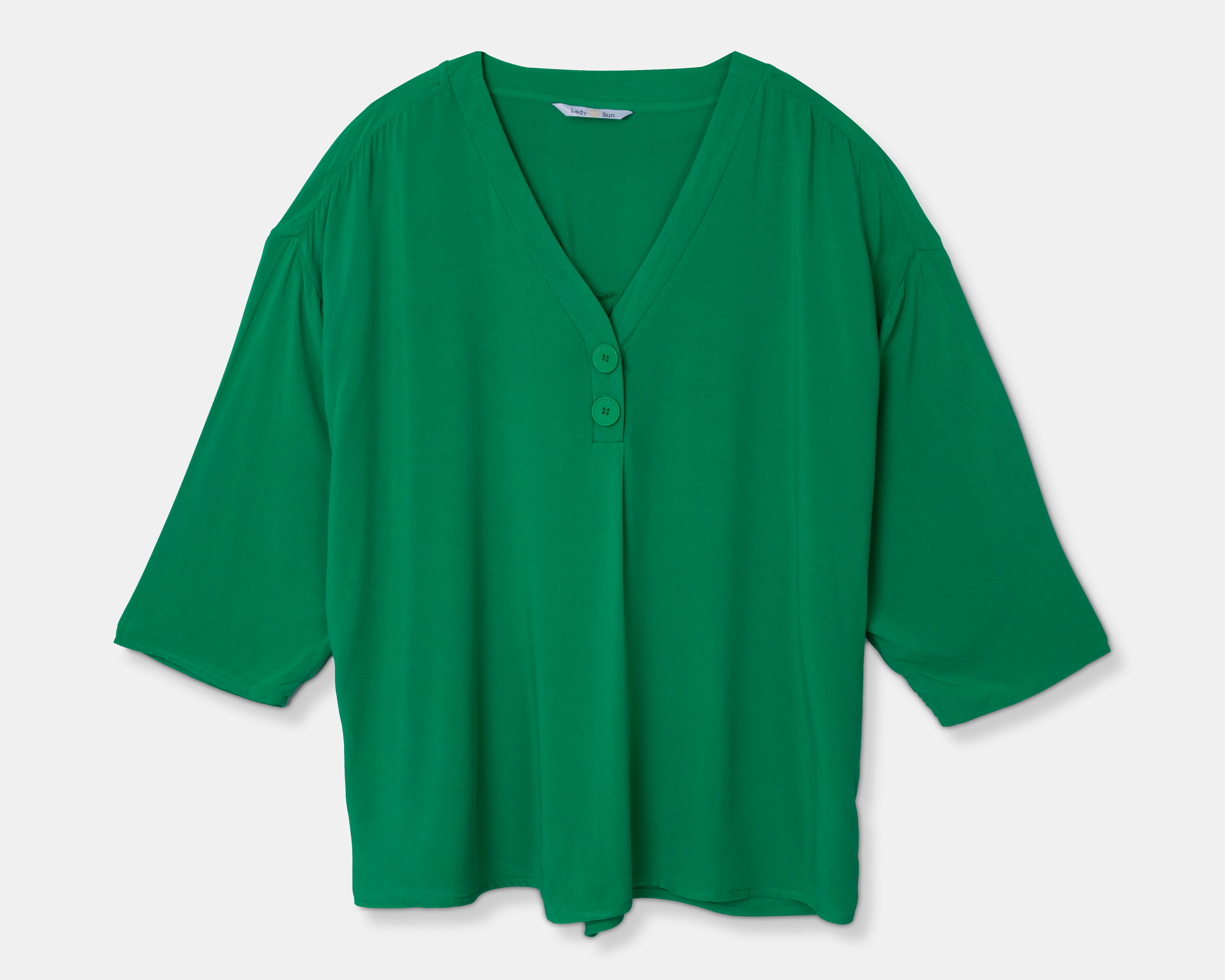 Foto 2 pulgar | Foto 1 | Blusa Lady Sun Manga 3/4 Verde