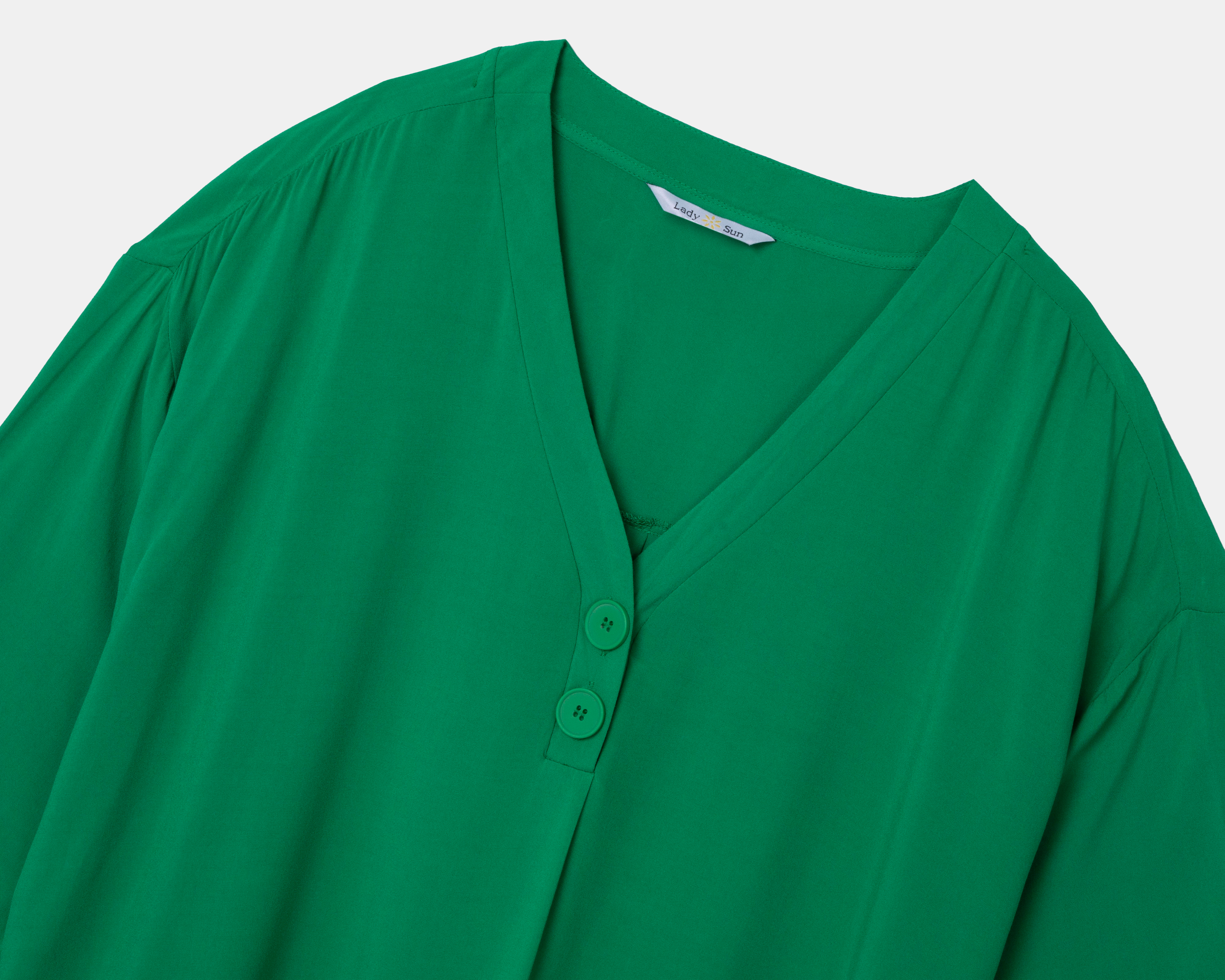 Foto 4 pulgar | Foto 3 | Blusa Lady Sun Manga 3/4 Verde