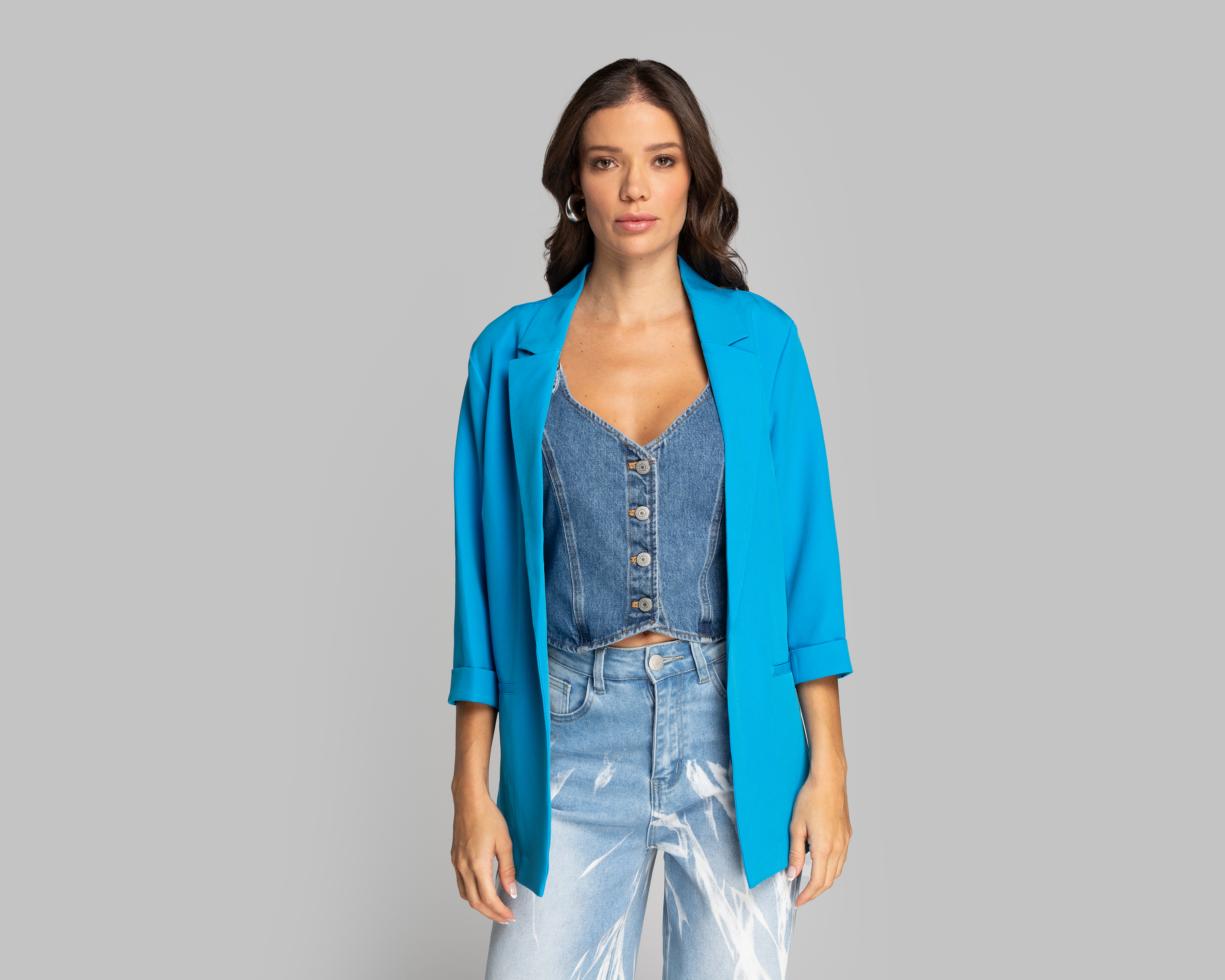 Blazer Thinner Azul para Mujer