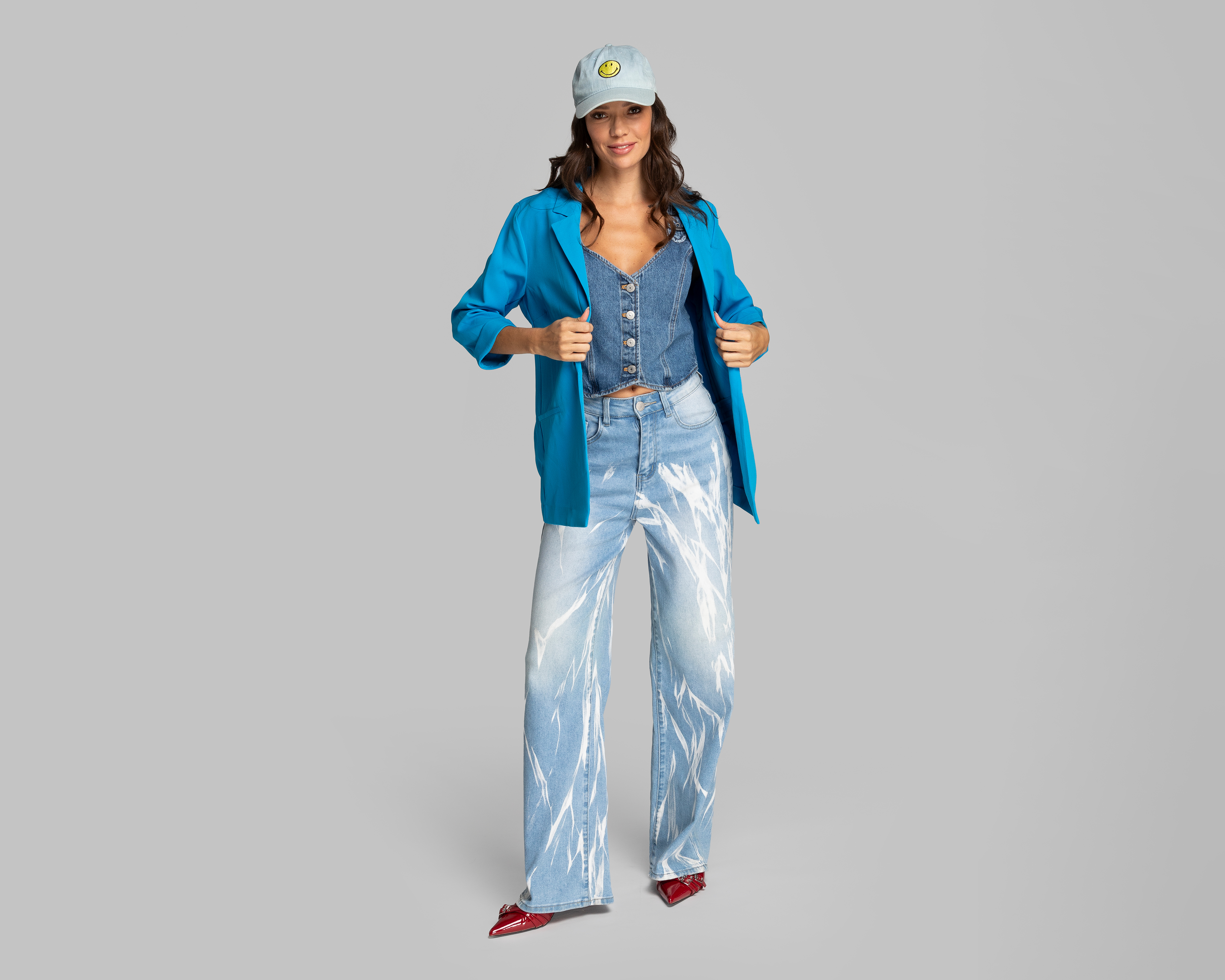 Foto 3 pulgar | Foto 2 | Blazer Thinner Azul para Mujer