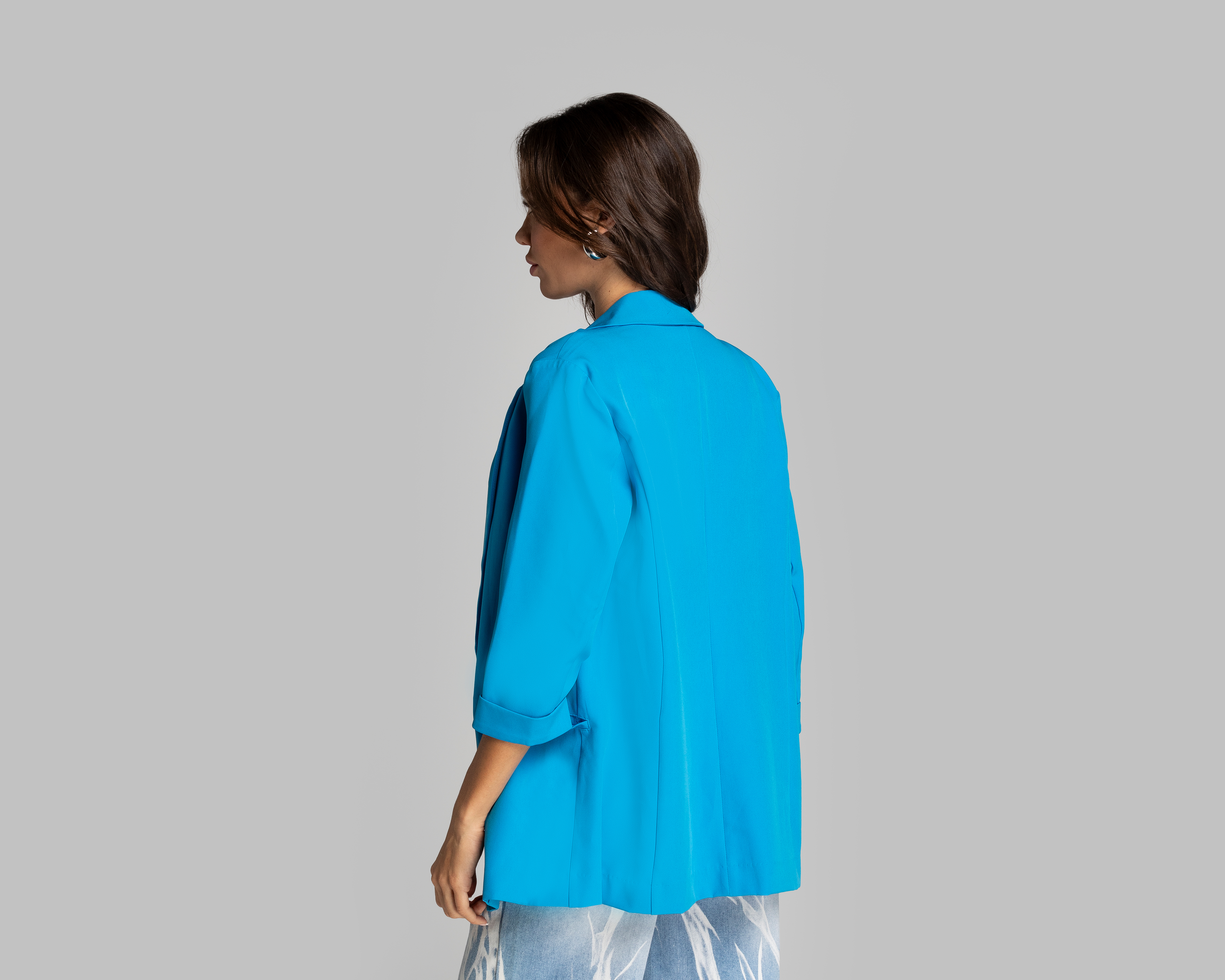 Foto 4 pulgar | Foto 3 | Blazer Thinner Azul para Mujer