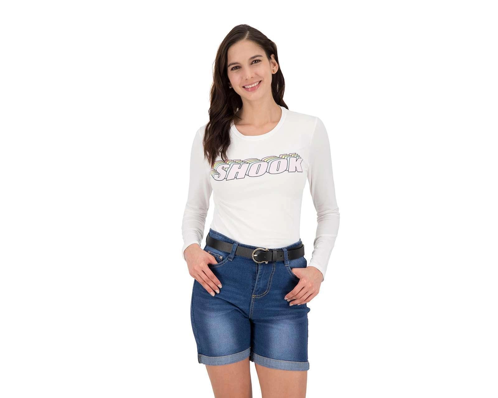 Playera Thinner Blanca Manga Larga