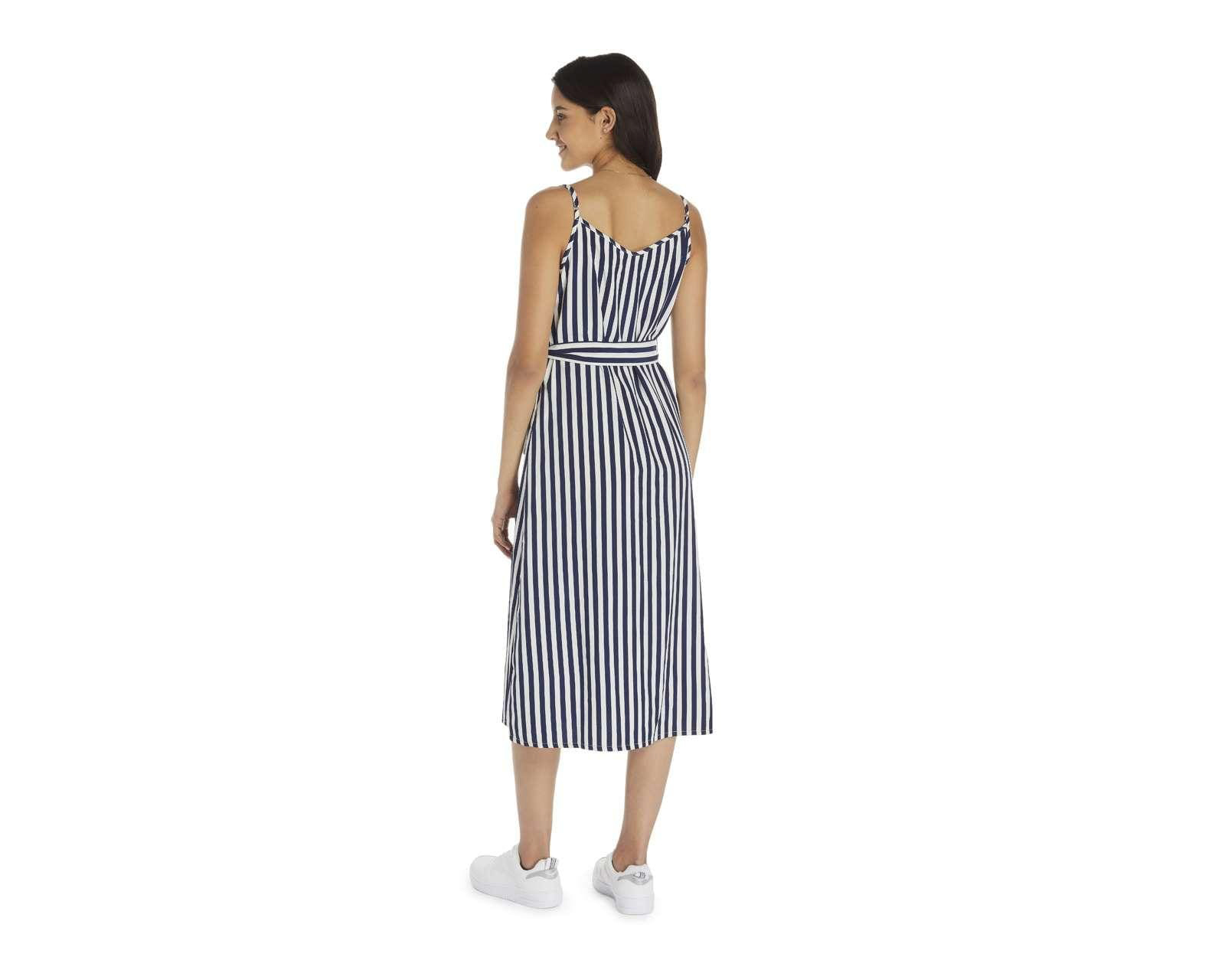Foto 4 pulgar | Foto 3 | Vestido Refill Casual a Rayas de Tirantes con Cinto