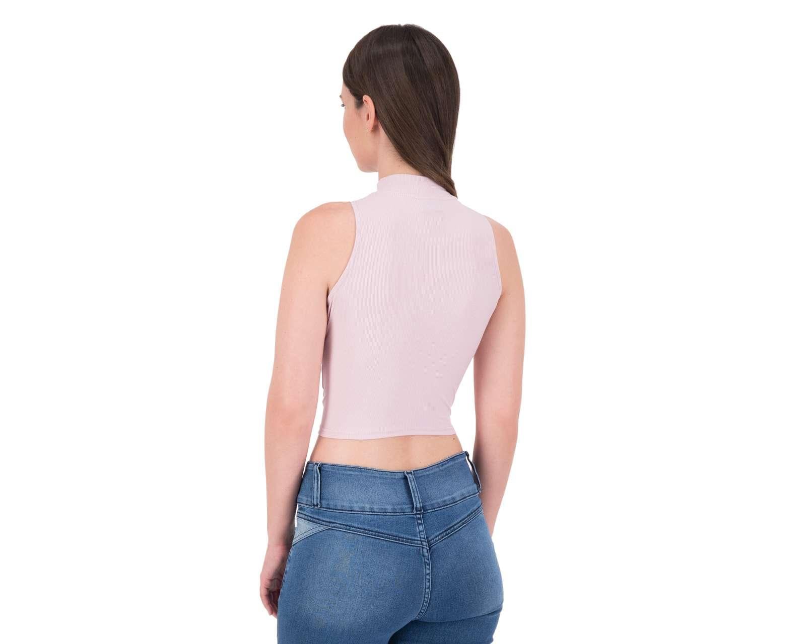 Foto 3 pulgar | Foto 2 | Playera Jennifer Lopez Rosa sin Mangas