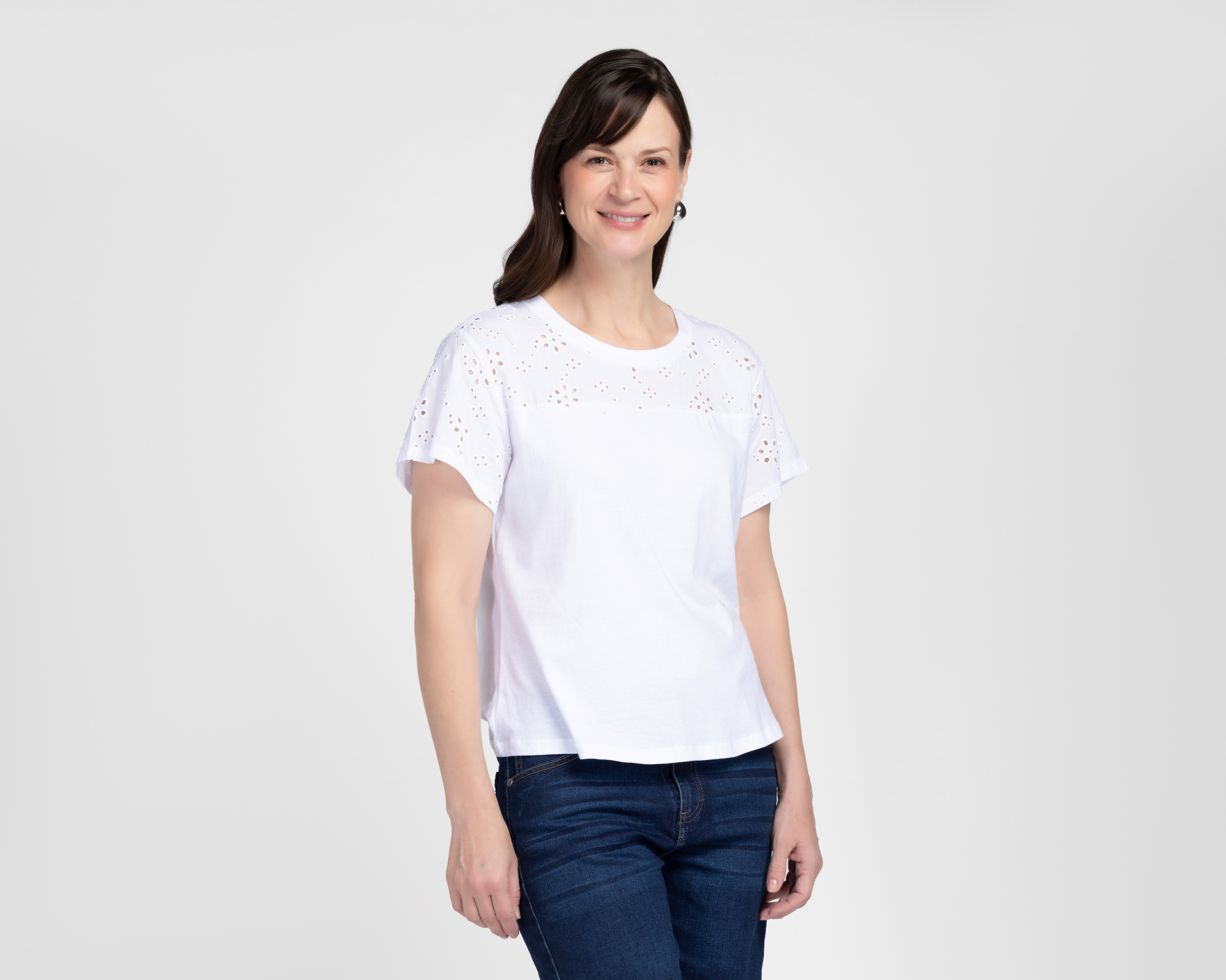 Blusa Lady Sun Manga Corta Blanca