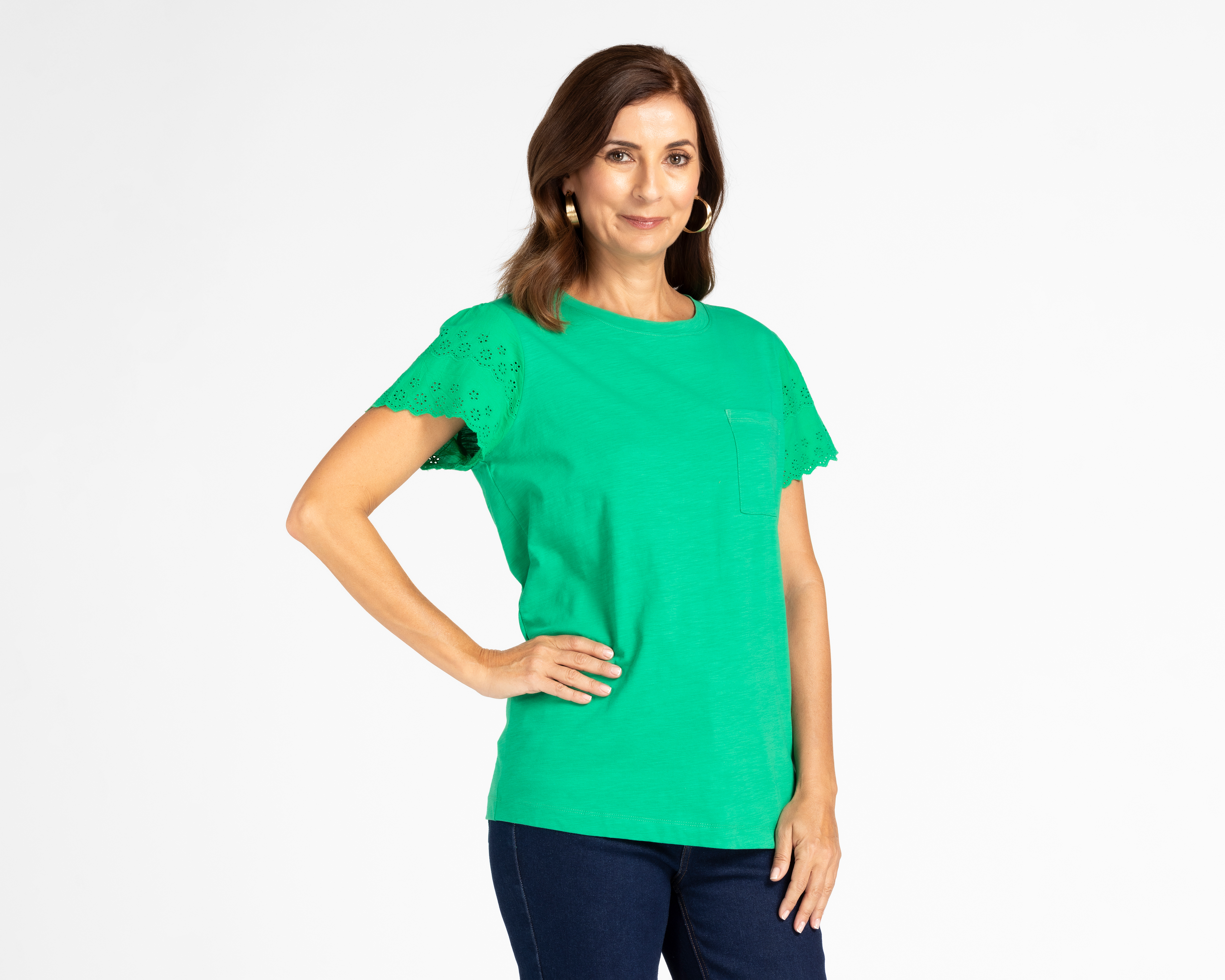 Foto 2 pulgar | Foto 1 | Playera Lady Sun Manga Corta con Bolsa Frontal