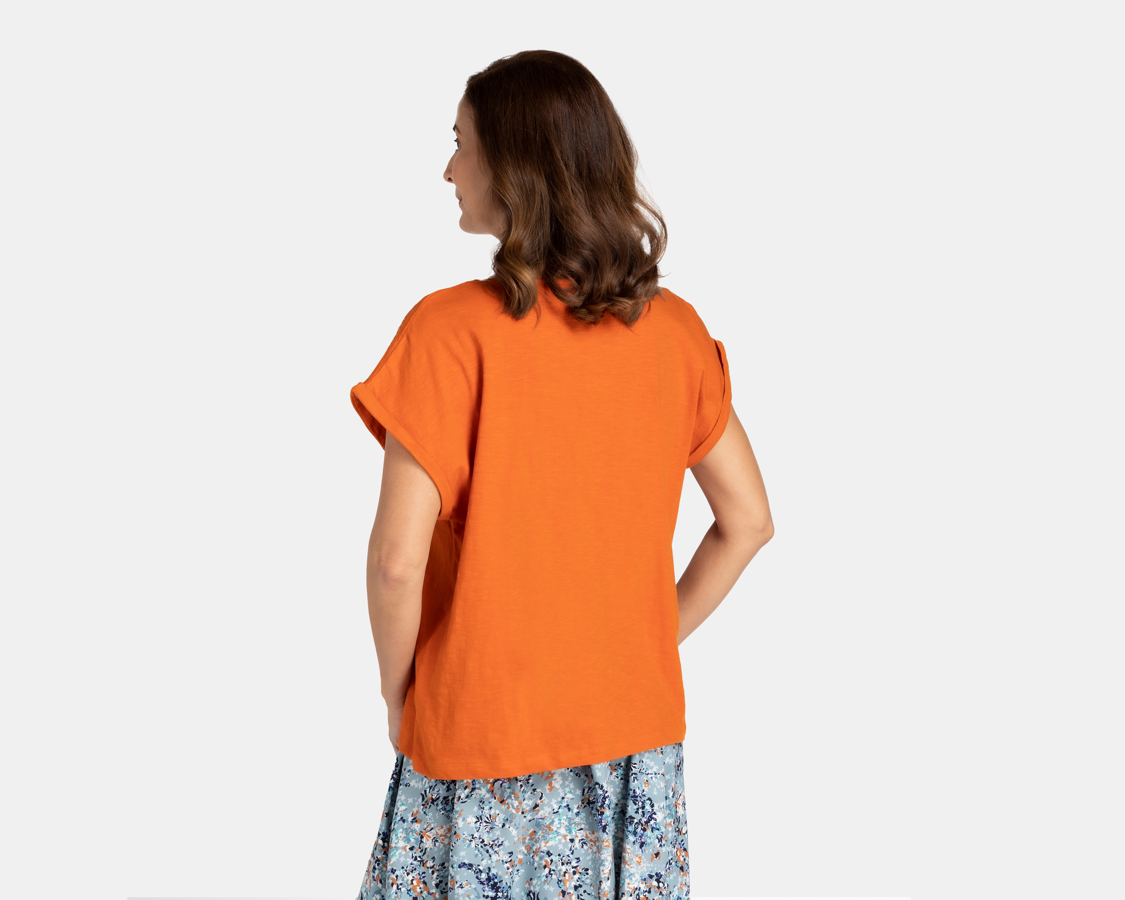 Foto 4 pulgar | Foto 3 | Blusa Lady Sun Manga Corta Anaranjada