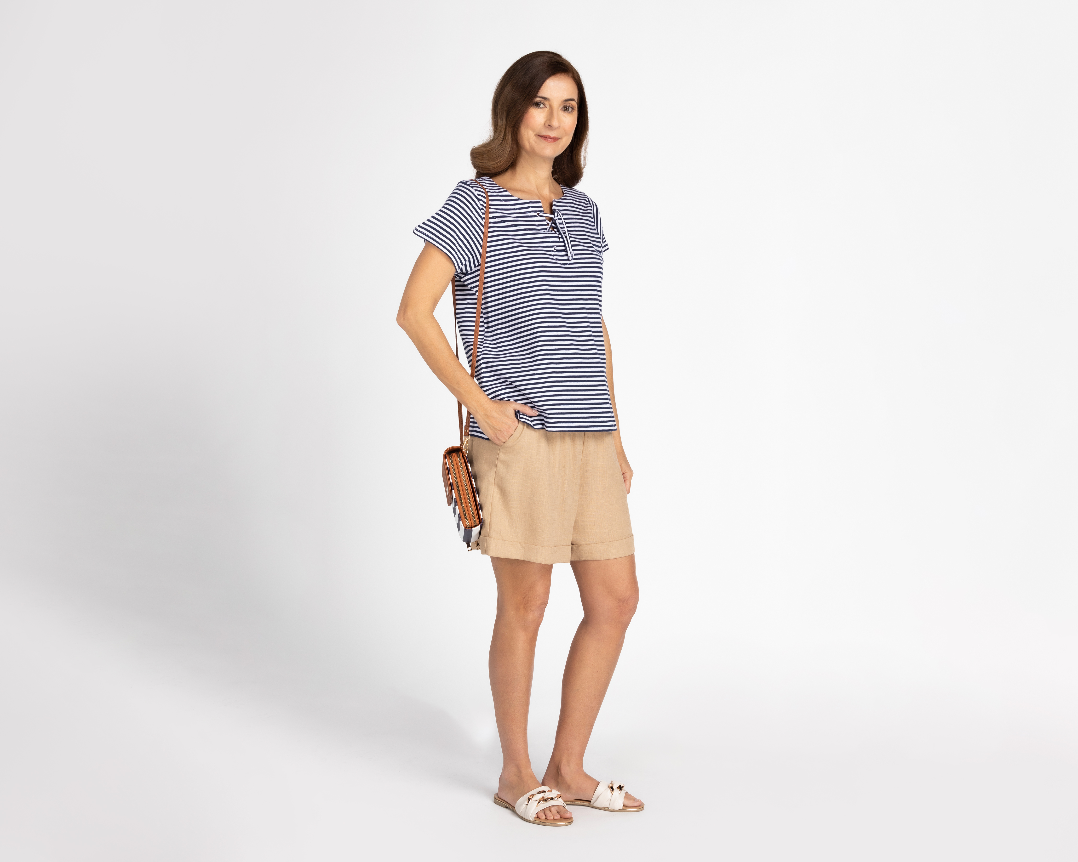 Foto 3 pulgar | Foto 2 | Blusa Lady Sun de Rayas Manga Corta