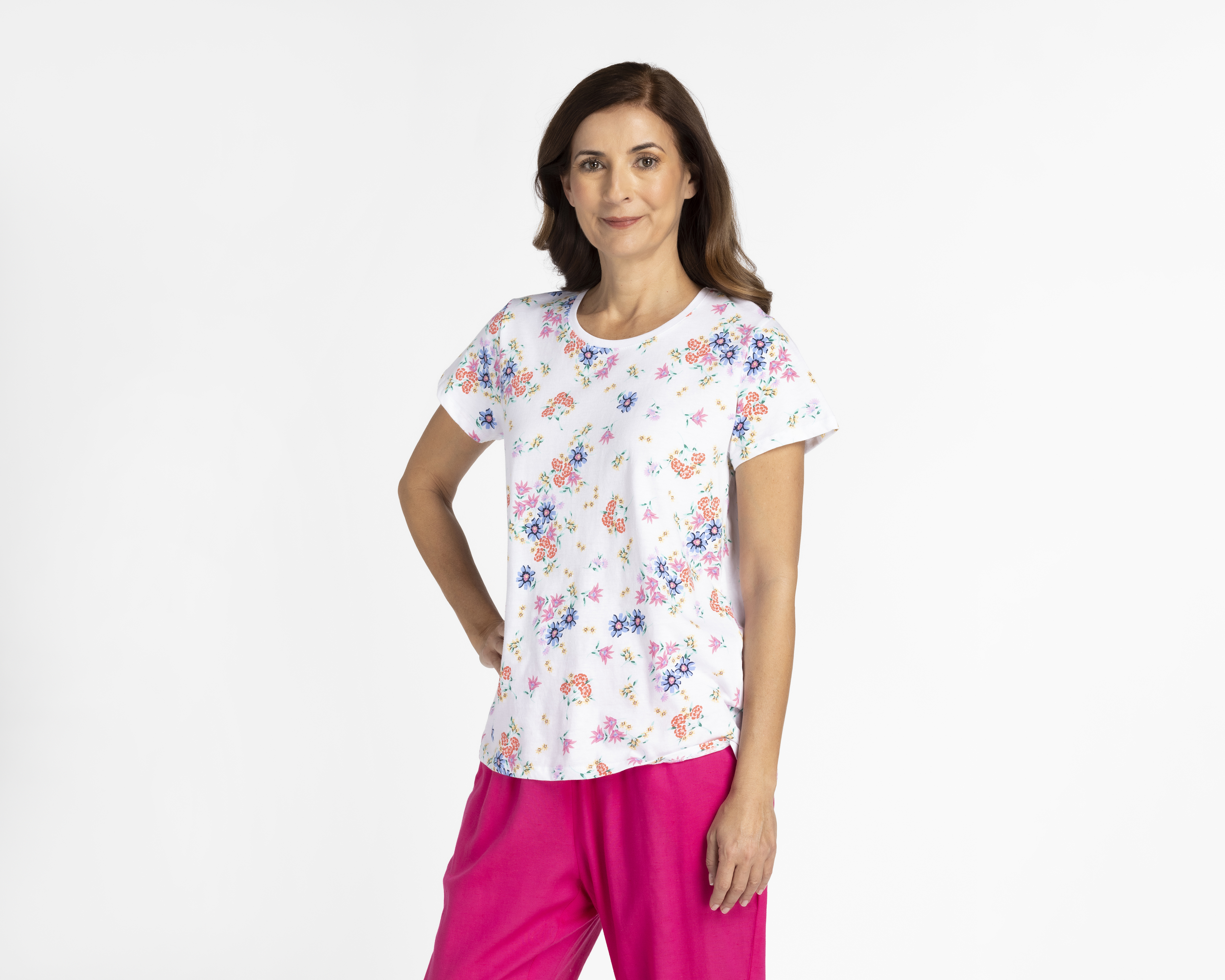 Playera Lady Sun Manga Corta con Estampado Floral
