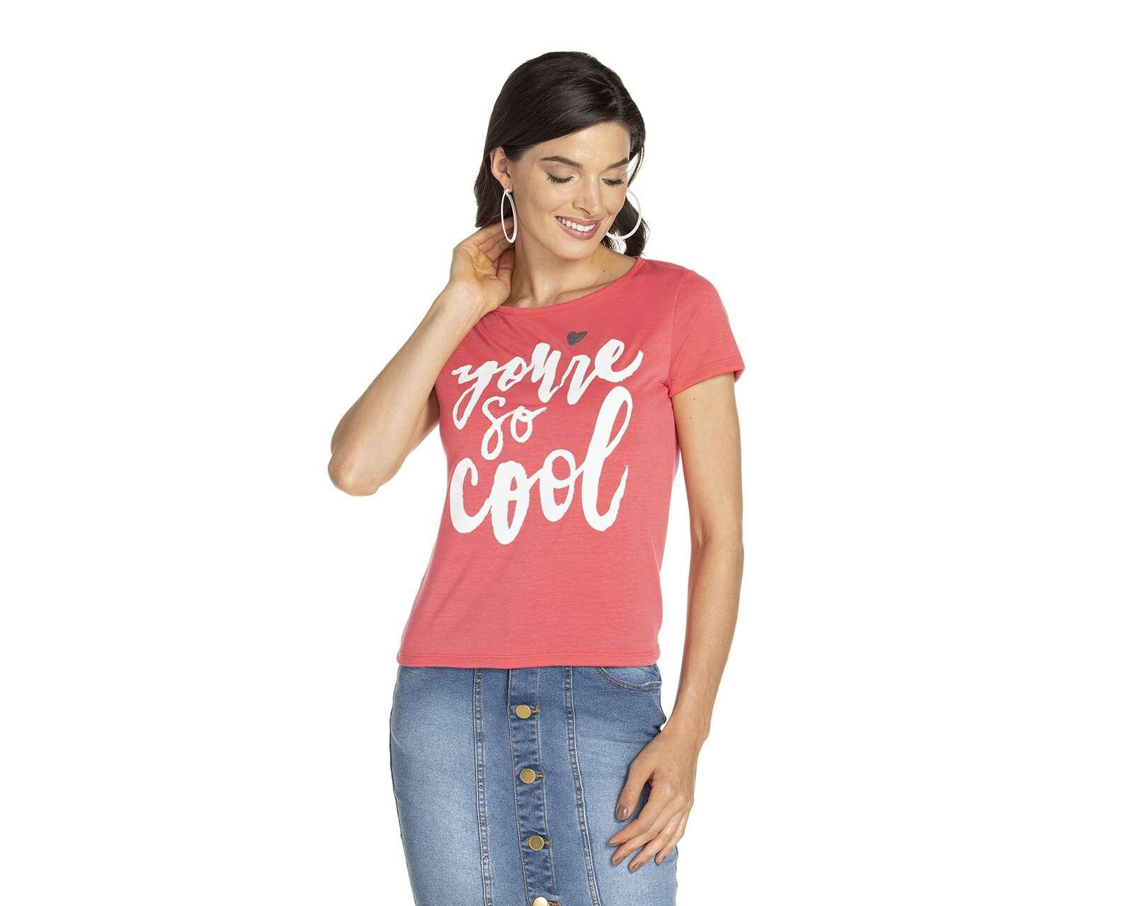 Playera Up & Down Manga Corta para Mujer