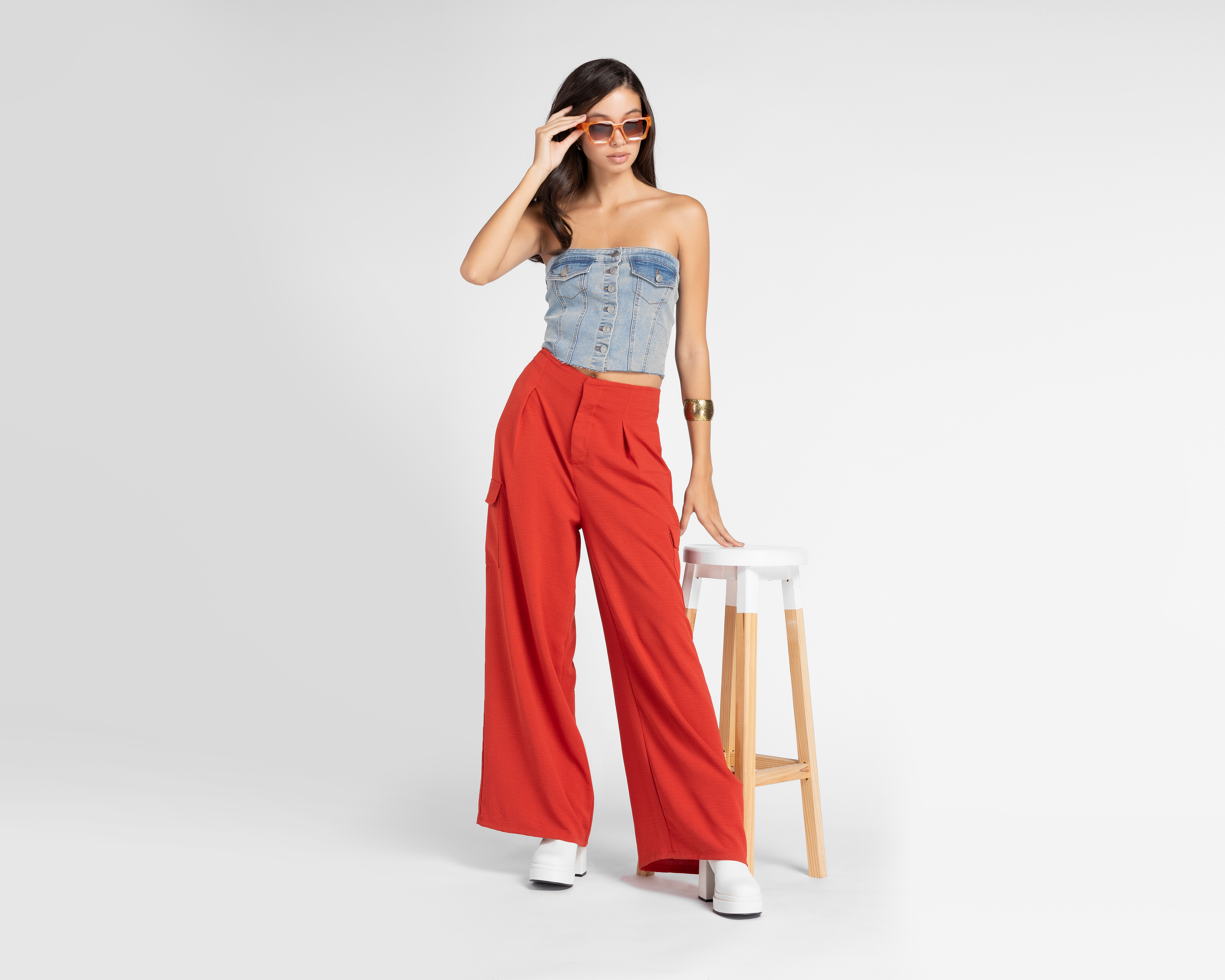 Foto 2 | Foto 2 | Blusa Refill de Mezclilla con Hombros Descubiertos