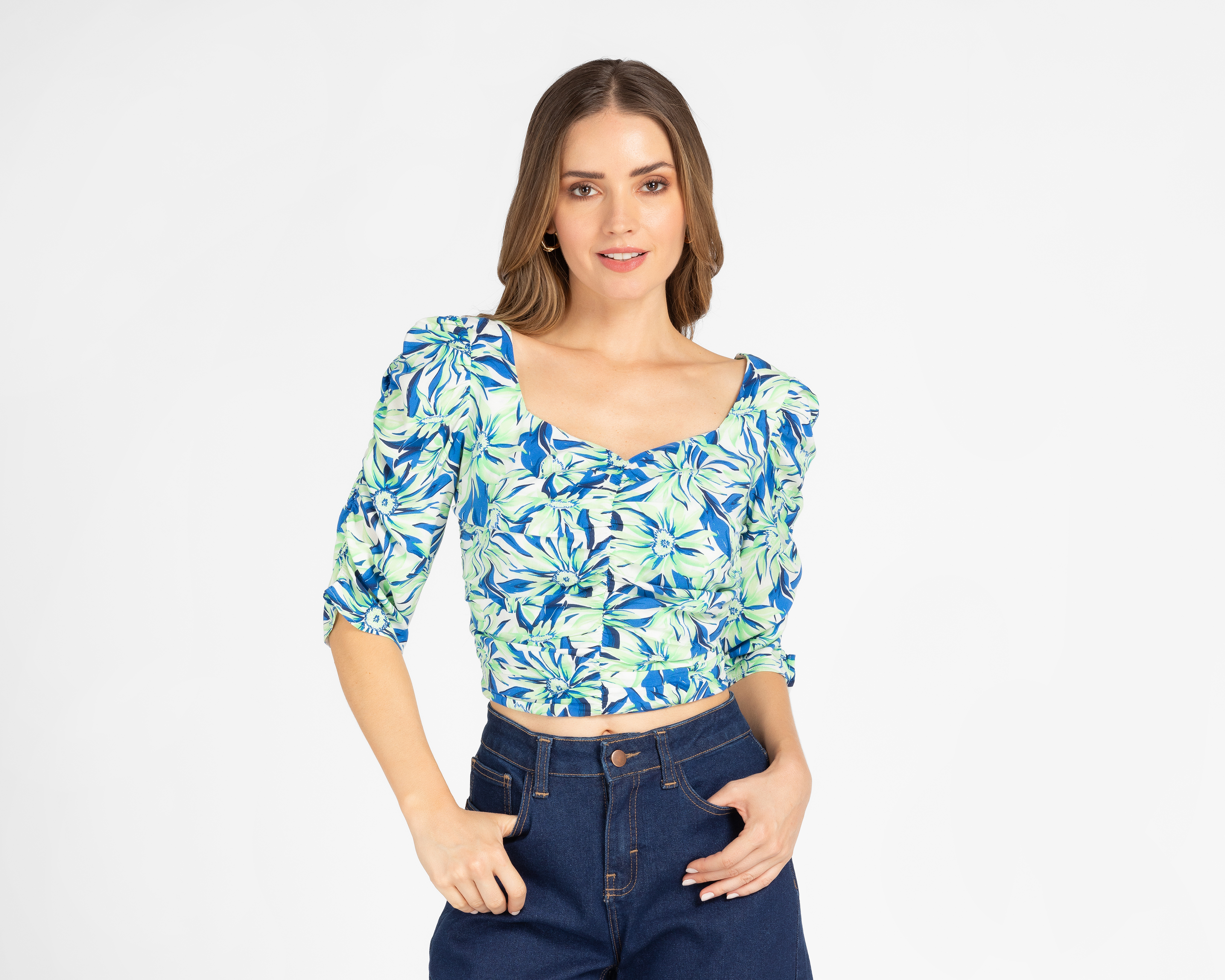 Foto 2 pulgar | Foto 1 | Blusa Sahara Manga Corta con Estampado Floral