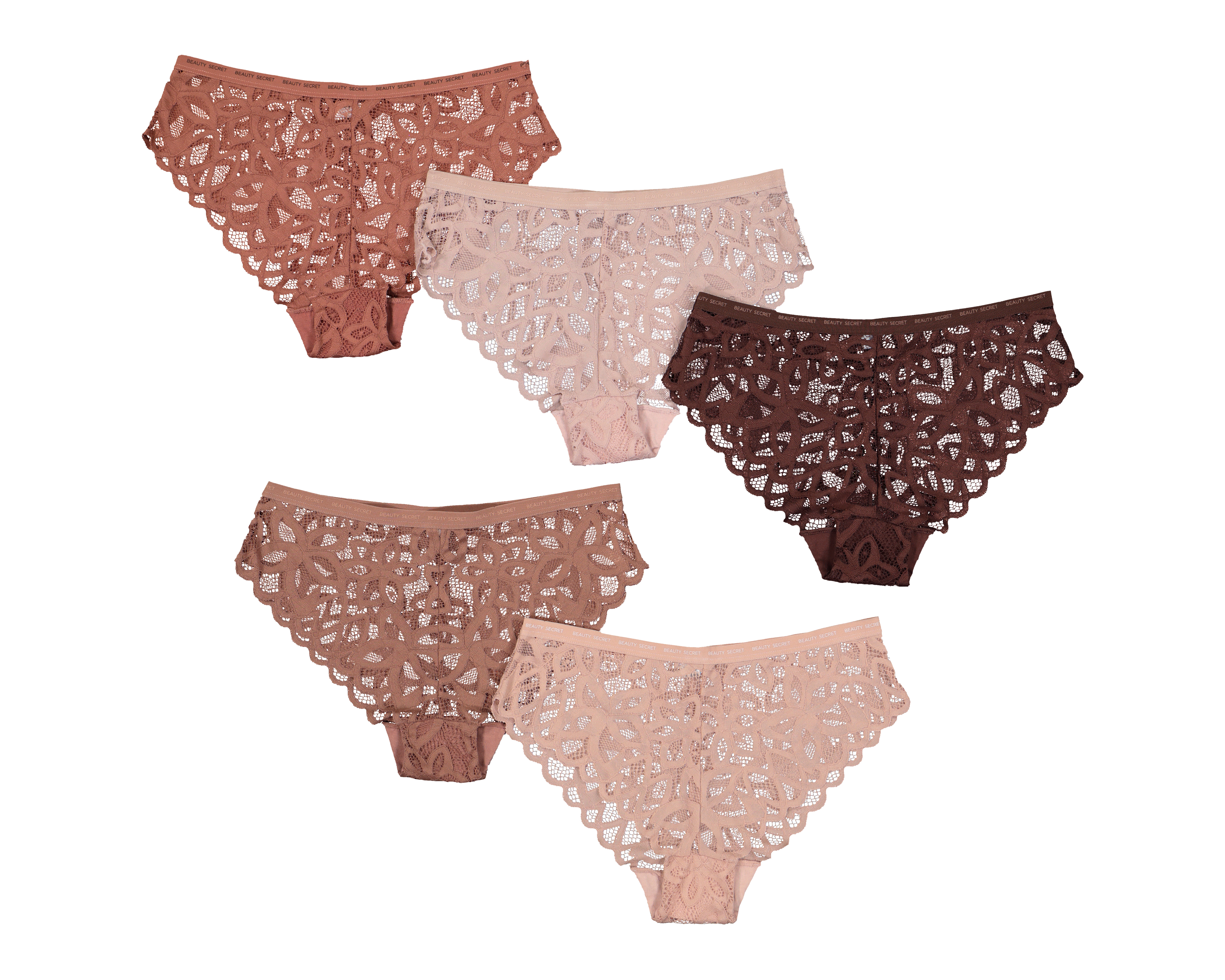 Bóxer con Encaje Beauty Secret para Mujer 5 Piezas