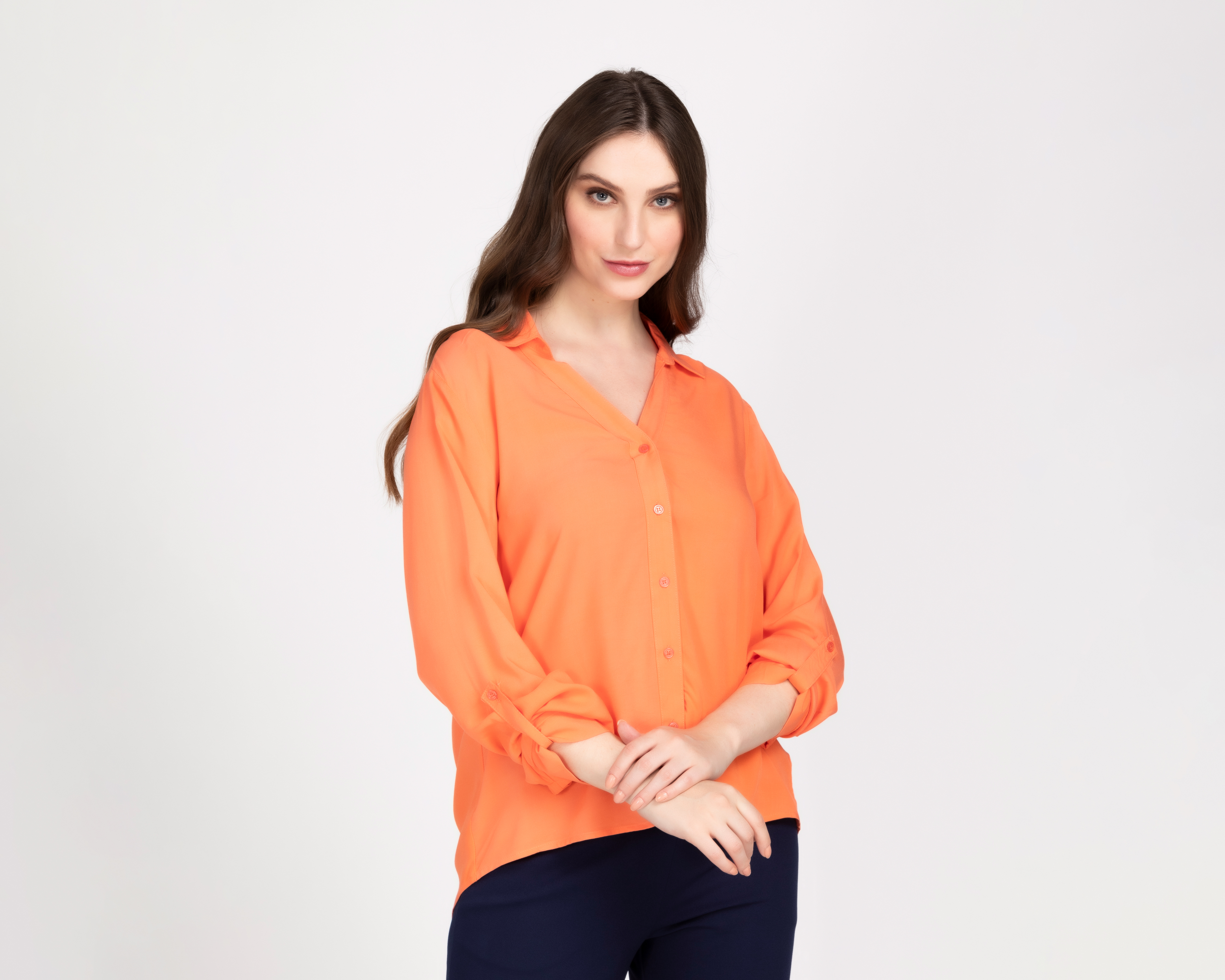 Blusa Sahara Manga Larga con Botones