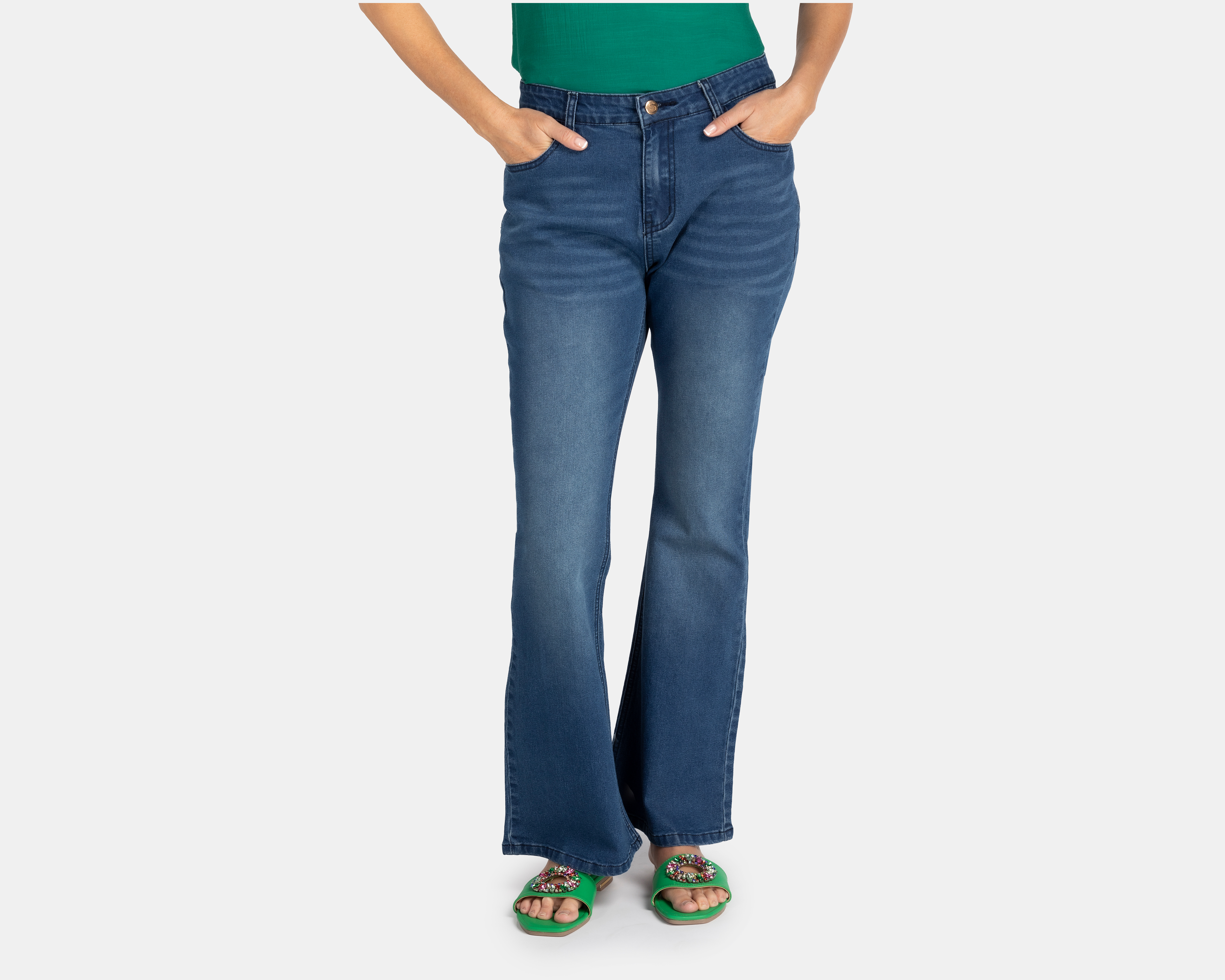 Foto 2 pulgar | Foto 1 | Jeans Sahara Flare Fit Deslavados