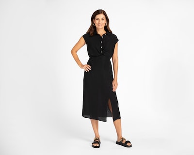 Foto 1 | Foto 1 | Vestido Sahara Casual con Botones Abertura en Pierna