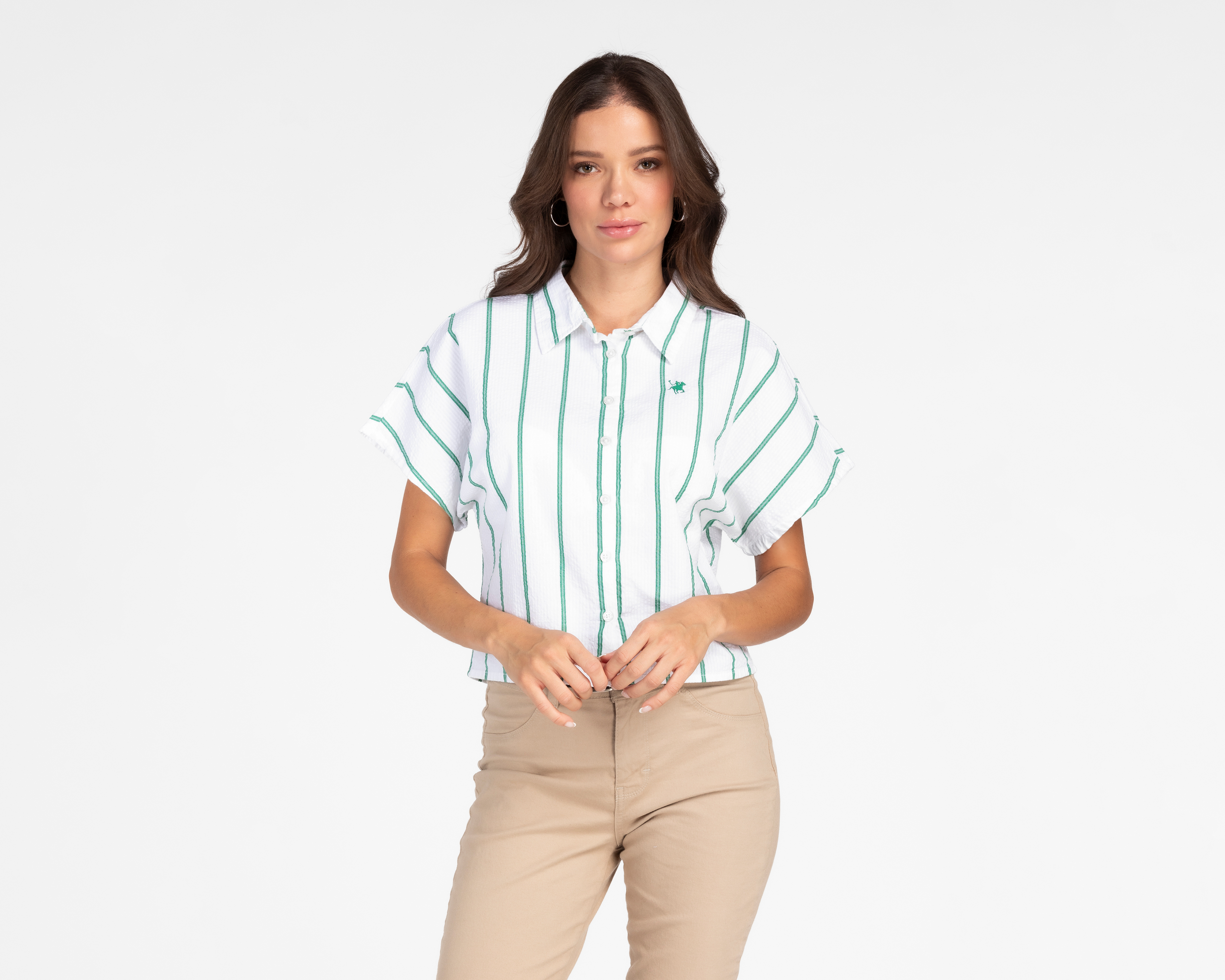 Foto 2 pulgar | Foto 1 | Blusa York Team Polo Club a Rayas para Mujer