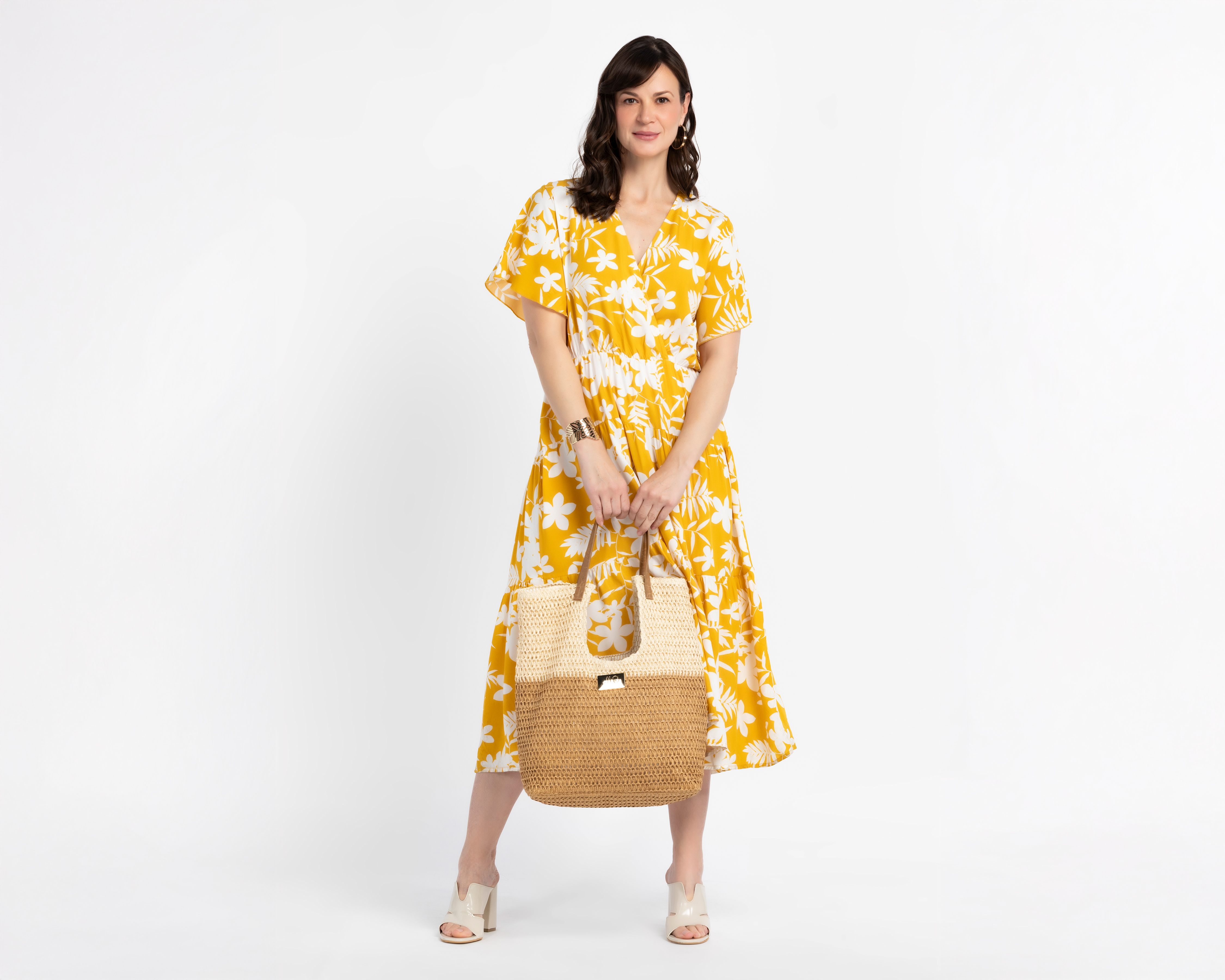 Foto 3 pulgar | Foto 2 | Vestido Lady Sun Casual Amarillo con Estampado Floral